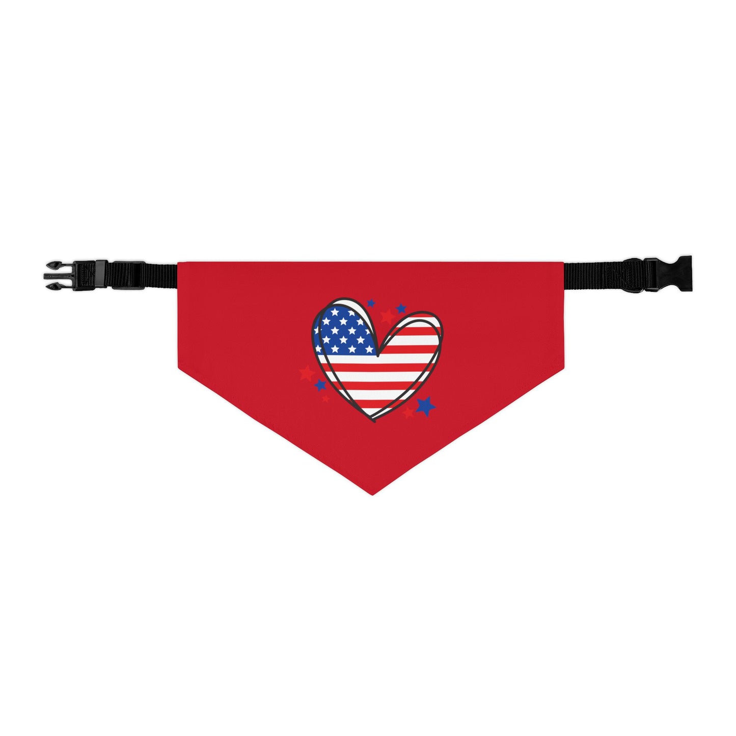 Princess Grace Patriotic Pet Bandana Collar USA Heart Design for Dogs