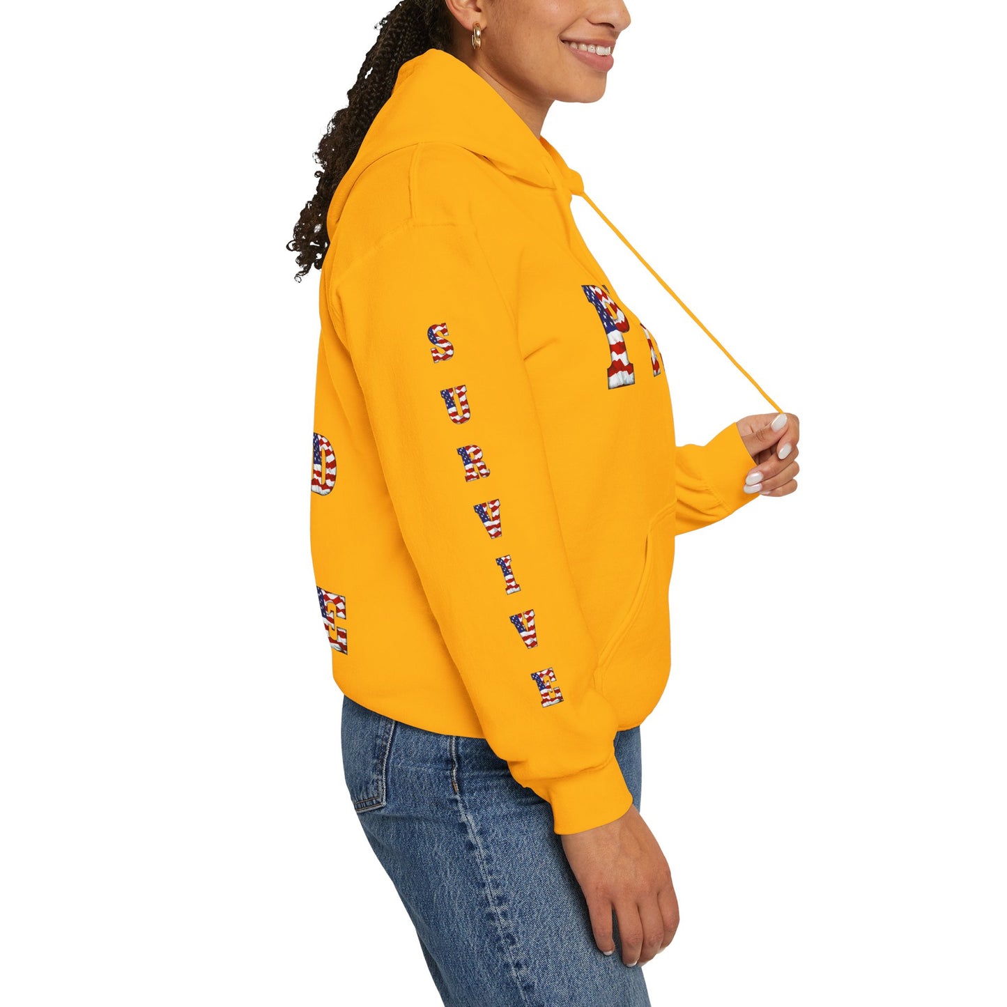 Princess Grace PTSD Awareness Unisex Heavy Blend Hoodie Support Survivors with American Flag Design