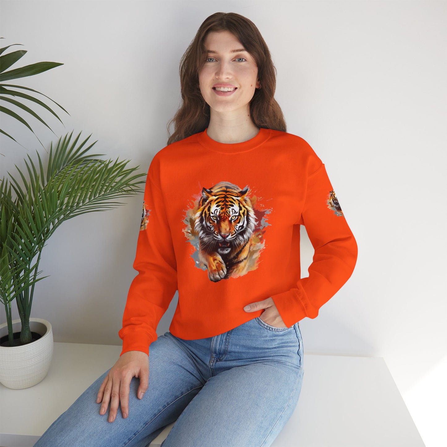 Princess Grace Majestic Tiger Unisex Heavy Blend Crewneck Sweatshirt