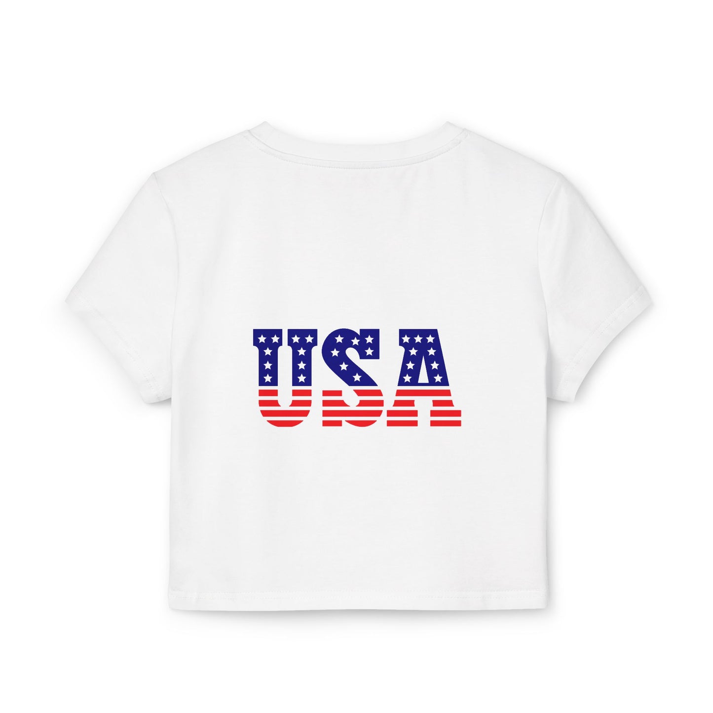 Princess Grace Patriotic Eagle Women's Baby Tee USA Graphic T-Shirt for Independence Day
