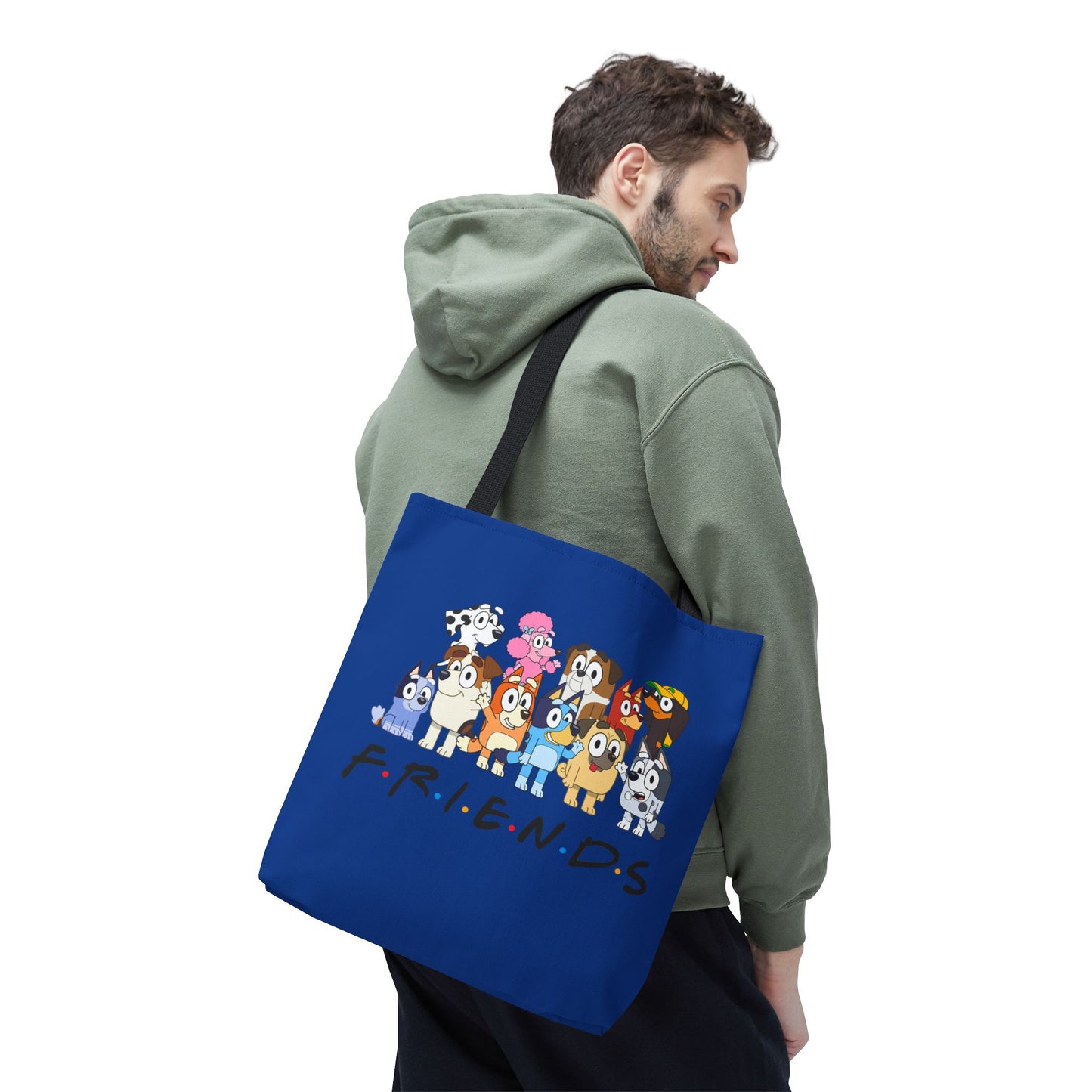 Princess Grace Bluey F.R.I.E.N.D.S. Cartoon Dog Tote Bag Fun & Playful Accessory for Dog Lovers