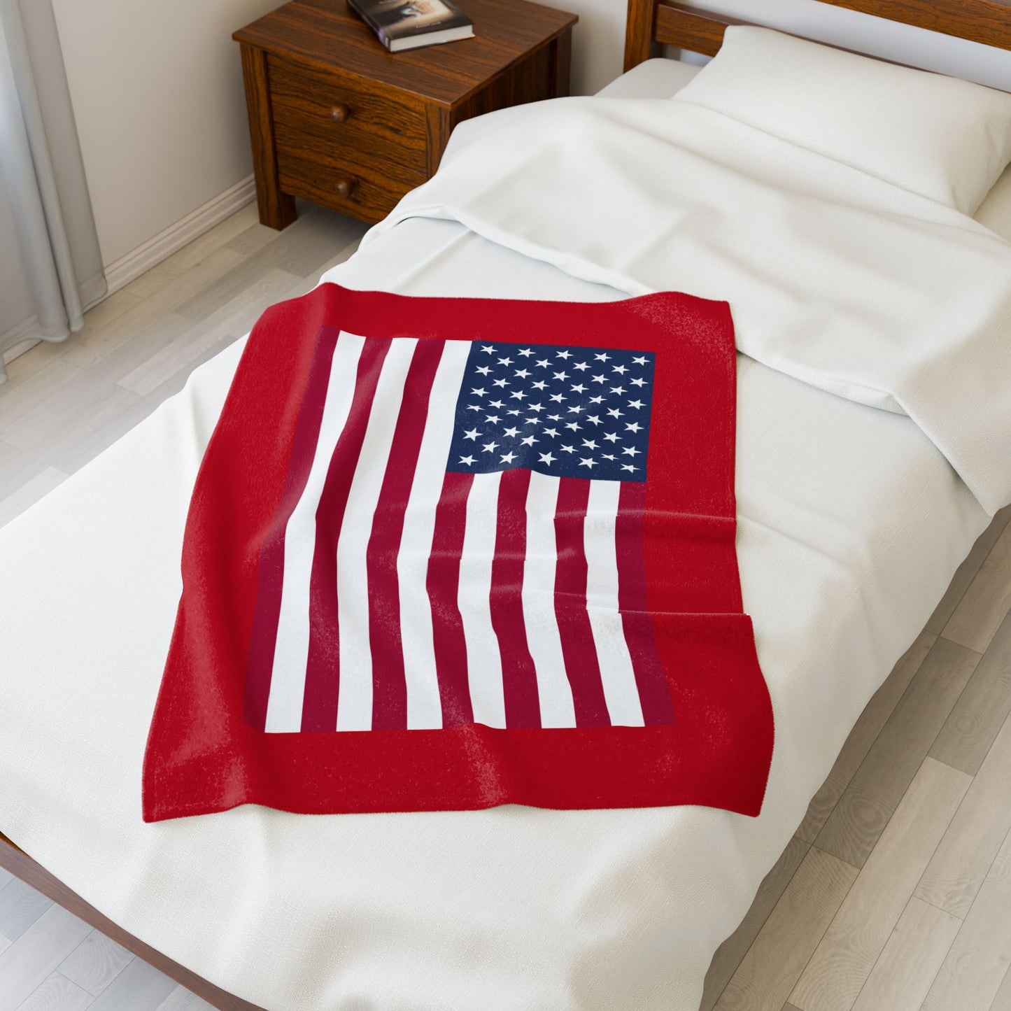 Princess Grace Patriotic Velveteen Plush Blanket Perfect for Holidays & Cozy Gatherings
