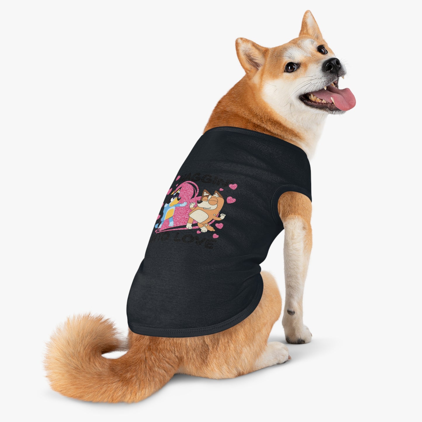 Princess Grace 'Waggin' Into Love Pet Tank Top Cute Dog Themed Apparel for Valentine’s Day