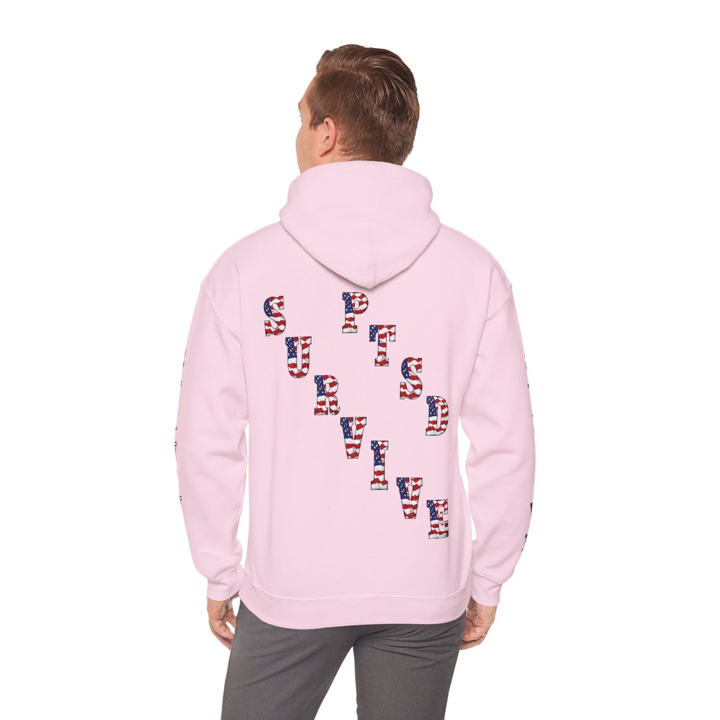 Princess Grace PTSD Awareness Unisex Heavy Blend Hoodie Support Survivors with American Flag Design