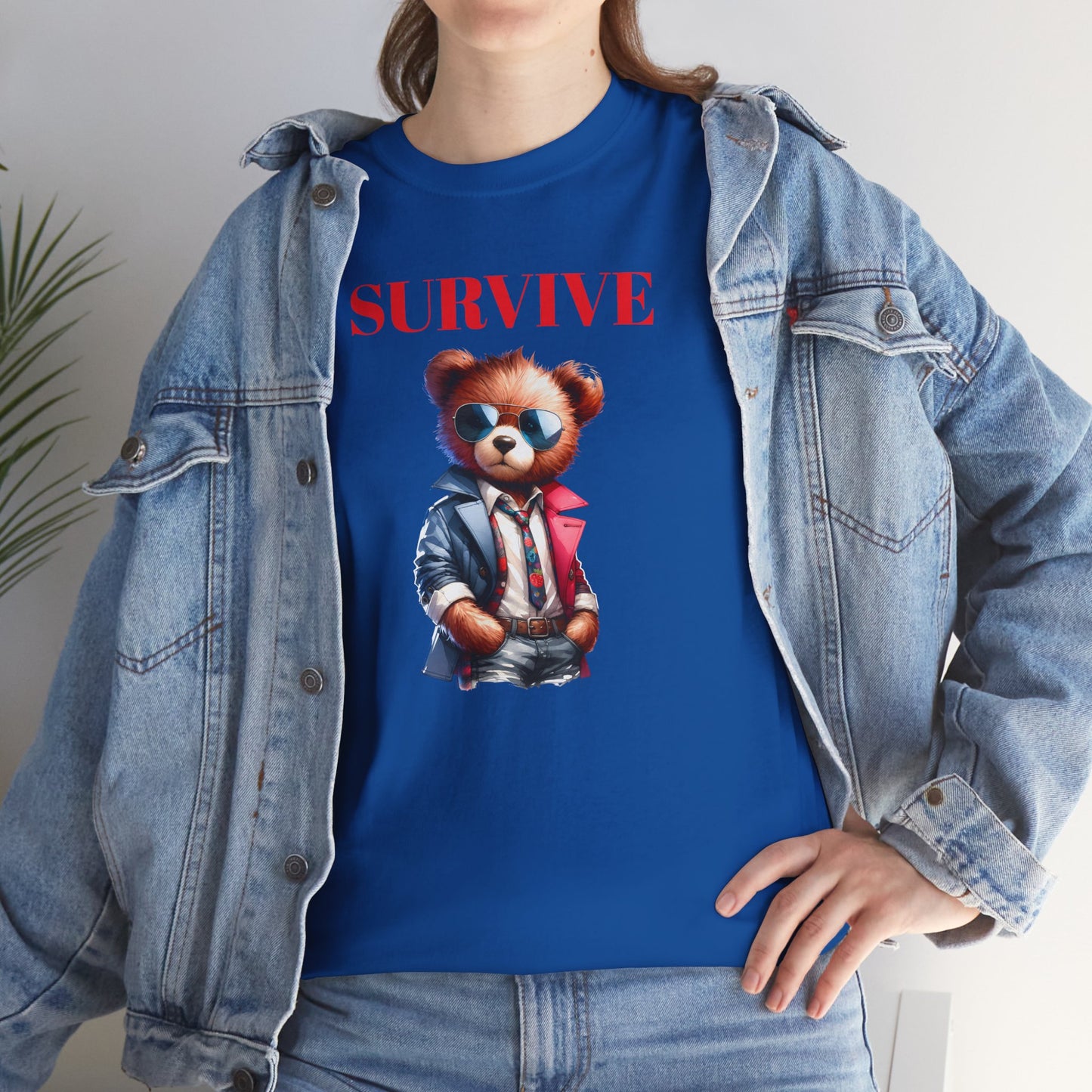 Princess Grace Survive Teddy Bear Unisex Heavy Cotton Tee
