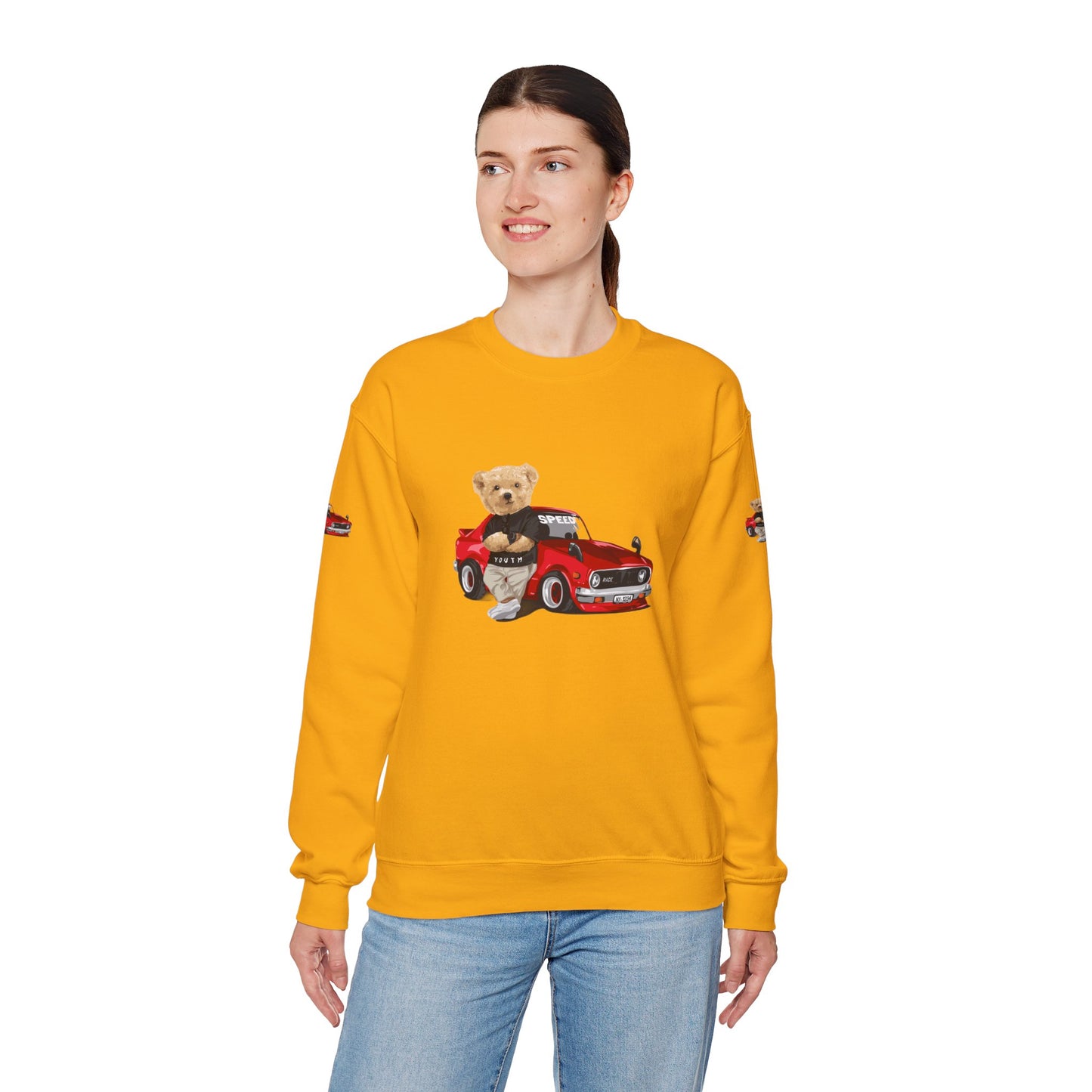Princess Grace Cute Bear Vintage Car Sweatshirt Unisex Heavy Blend Crewneck