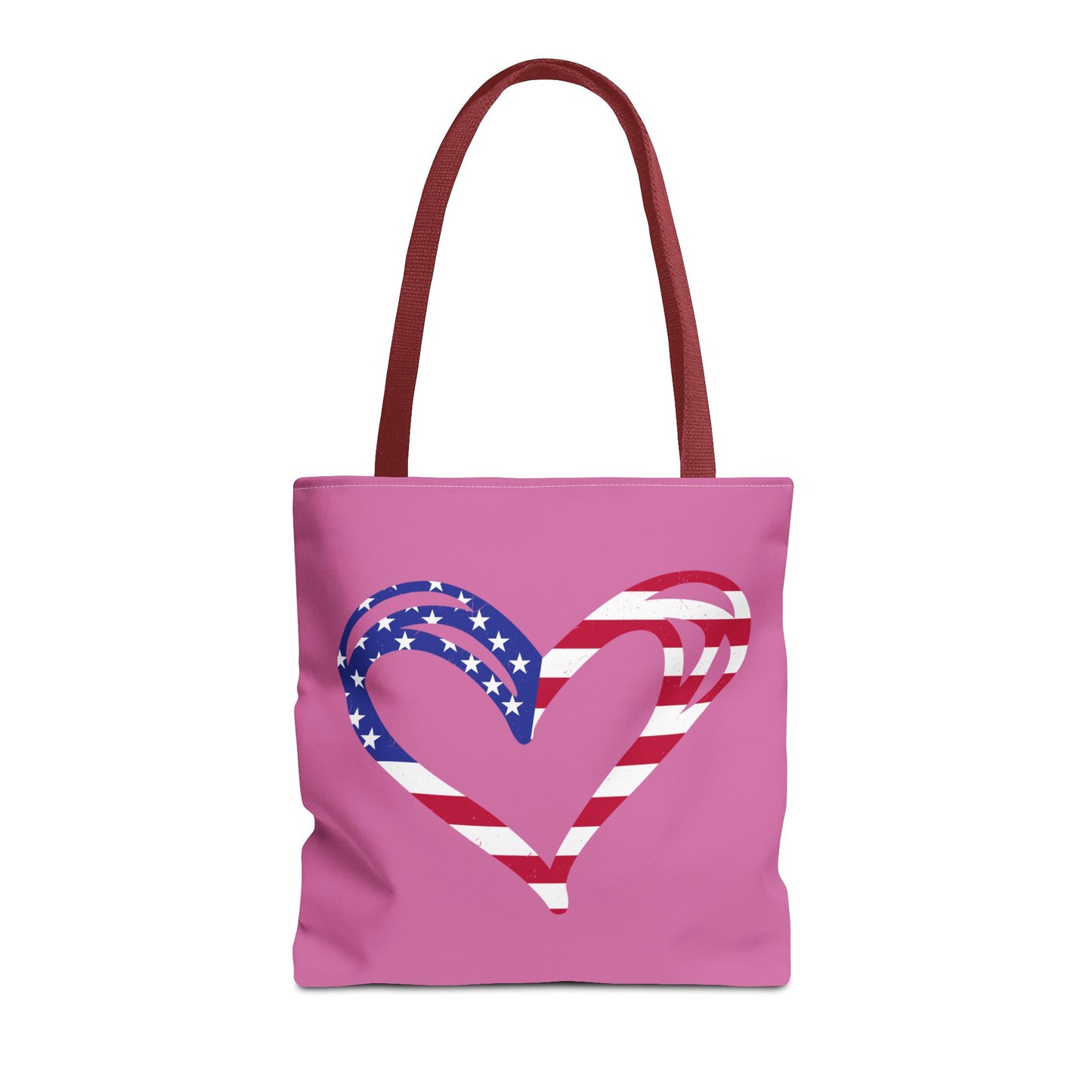 Princess Grace Patriotic Heart Tote Bag USA Flag Design