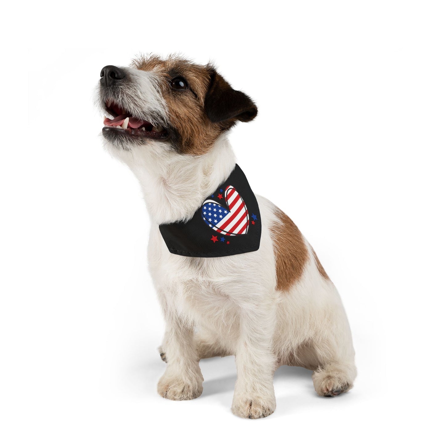 Princess Grace Patriotic Pet Bandana Collar Red, White & Blue Heart Design