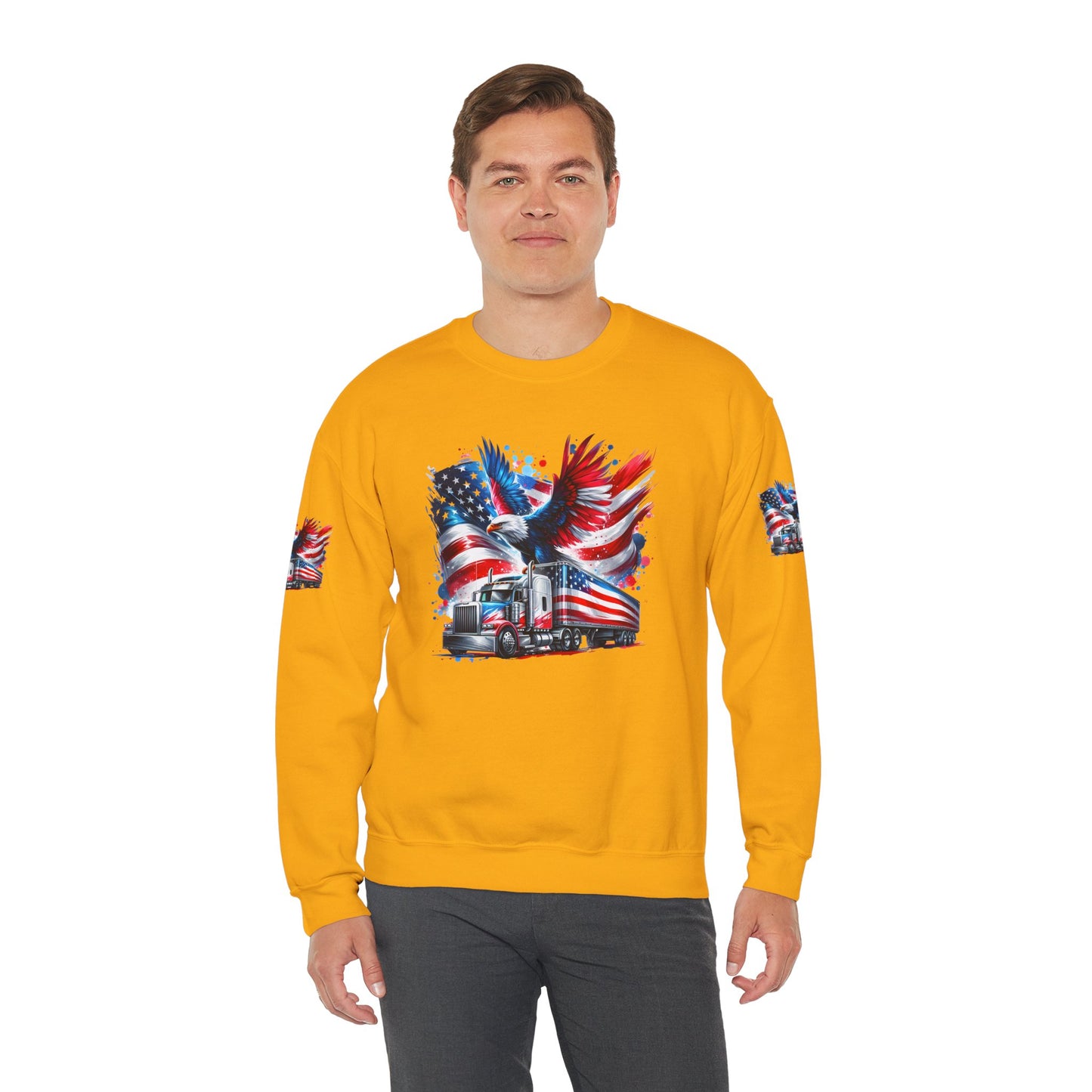 Princess Grace Patriotic Eagle Sweatshirt Unisex Heavy Blend Crewneck for Independence Day Veteran's Day & Everyday Comfort