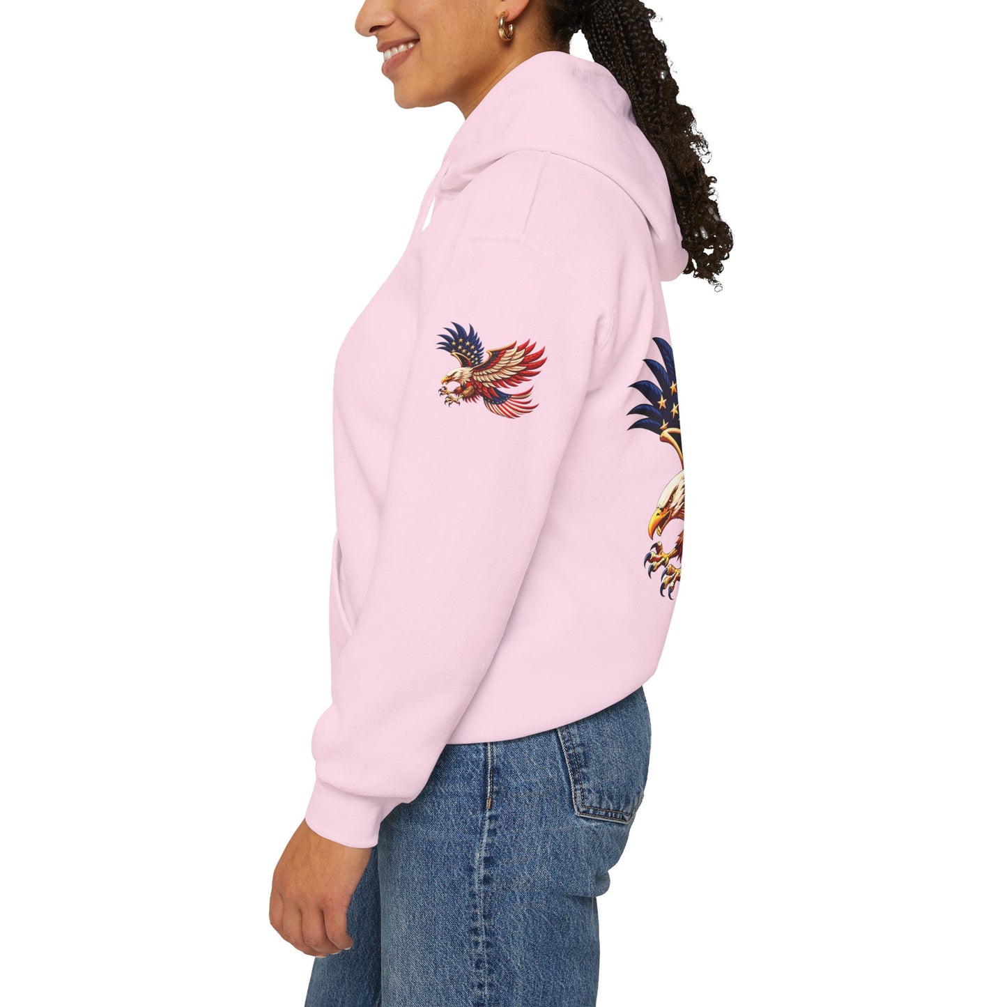 Princess grace Patriotic Eagle Hooded Sweatshirt Unisex Heavy Blend