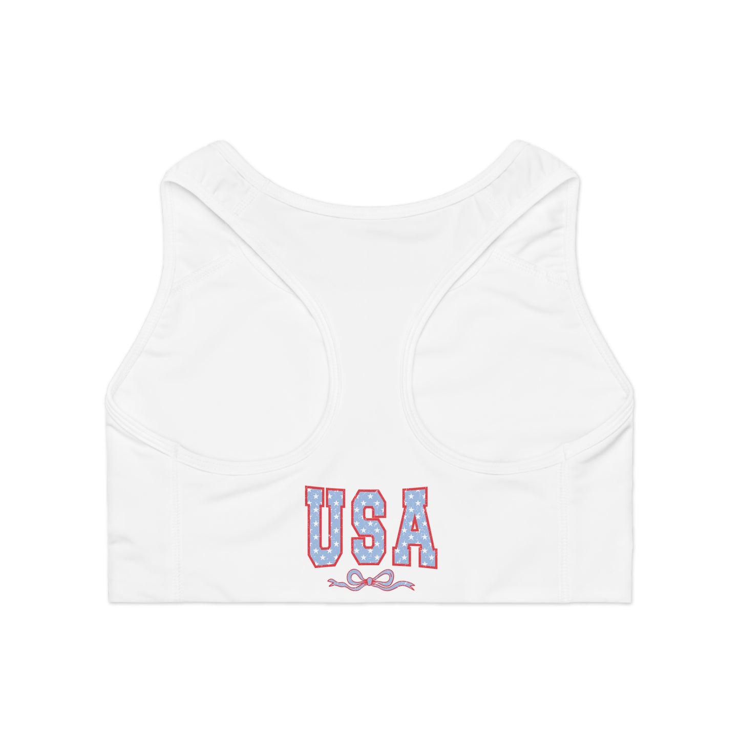 Princess Grace Patriotic USA Sports Bra Comfortable Active Wear for Fitness Enthusiasts