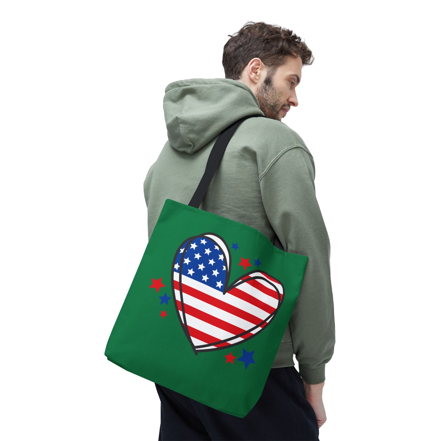 Princess Grace Patriotic Heart Tote Bag Perfect for Independence Day and Everyday Use