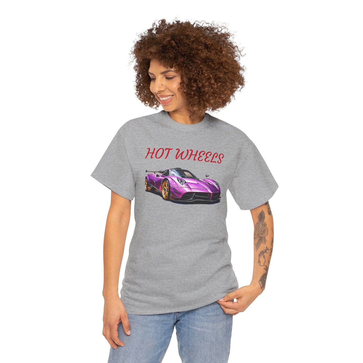 Princess Grace Hot Wheels Unisex Heavy Cotton Tee Retro Car Graphic T-Shirt for Auto Enthusiasts