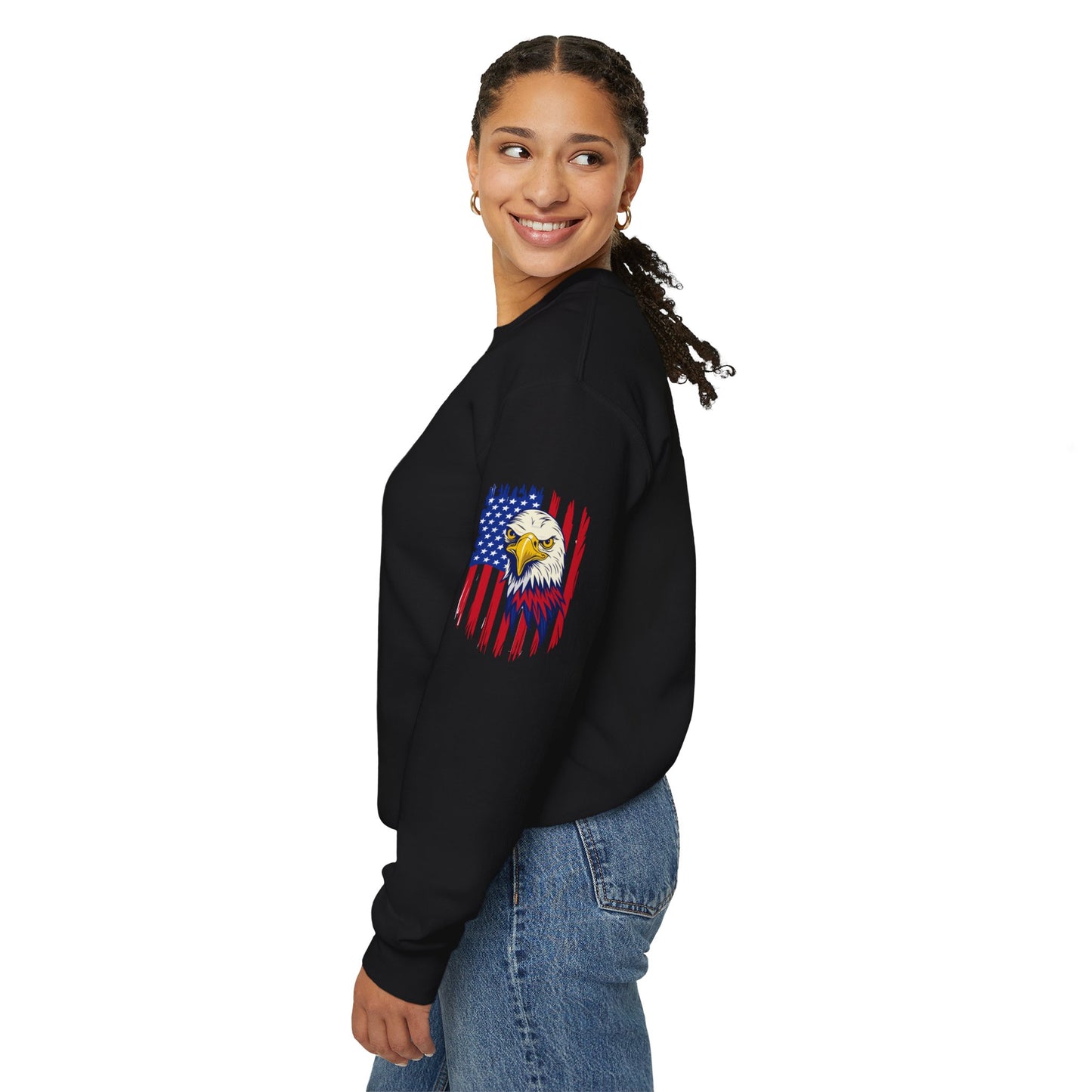 Princess Grace Patriotic Eagle Crewneck Sweatshirt Unisex Heavy Blend