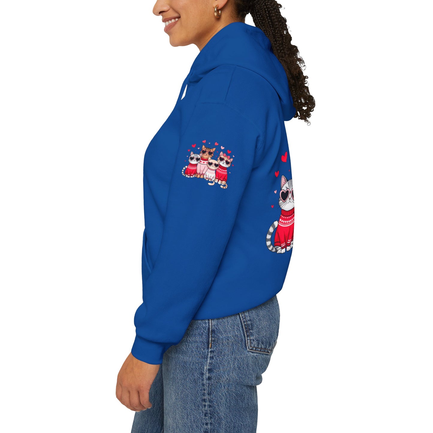 Princess Grace Cute Cat Lovers Hoodie with Heart Design