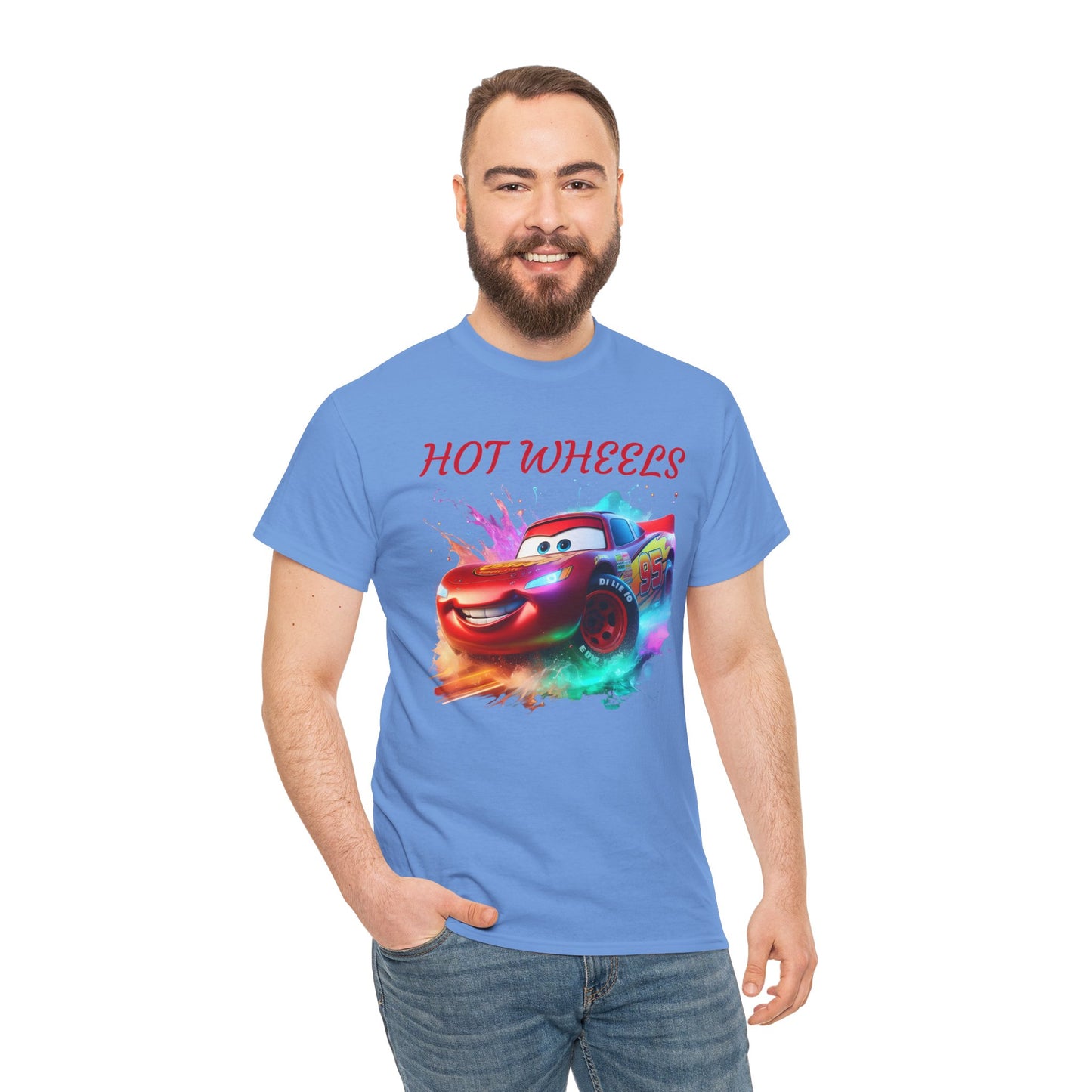 Princess Grace Hot Wheels Unisex Heavy Cotton Tee Fun Car Graphic T-Shirt for Kids and Adults