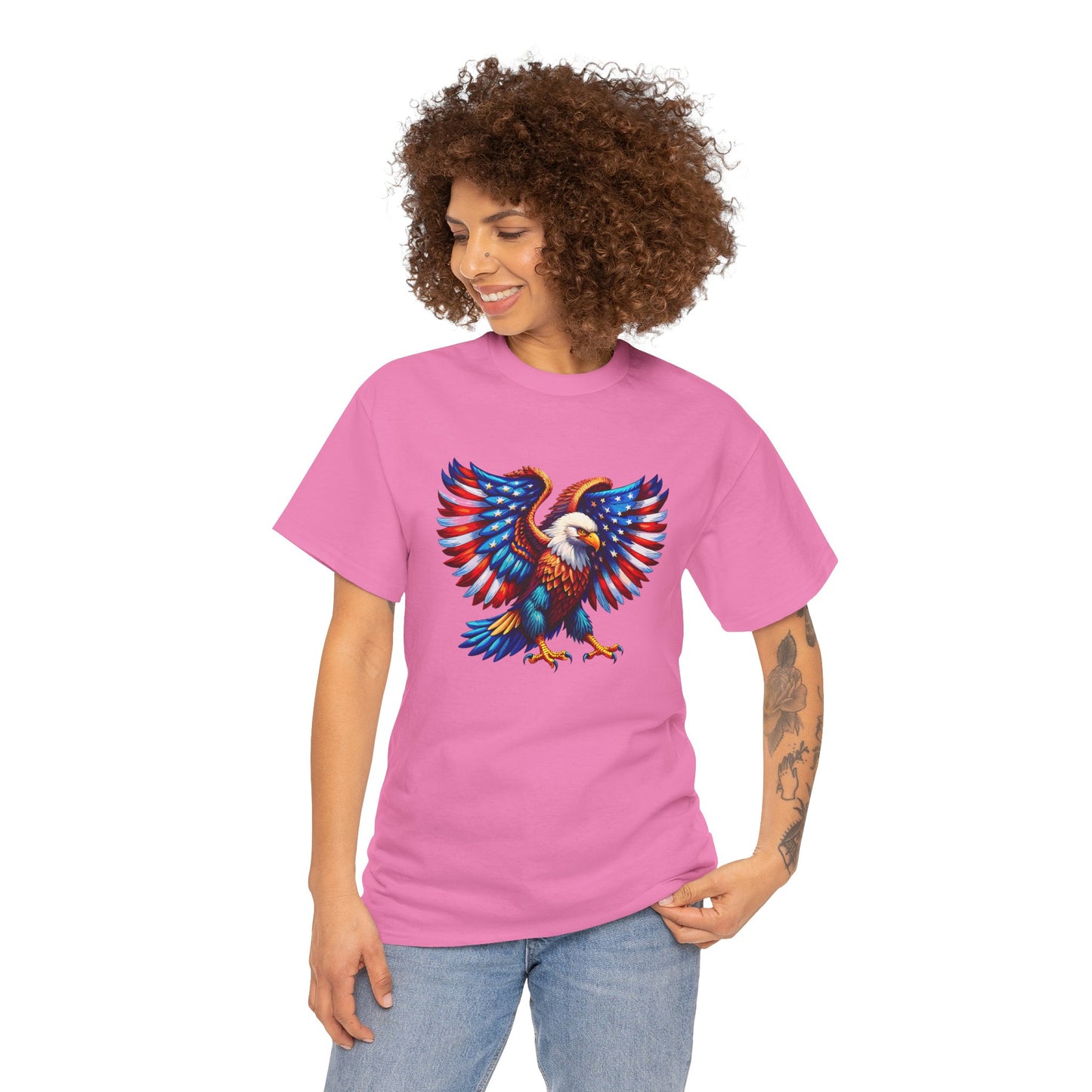 Princess Grace Patriotic Eagle Graphic Tee Unisex Heavy Cotton T-Shirt