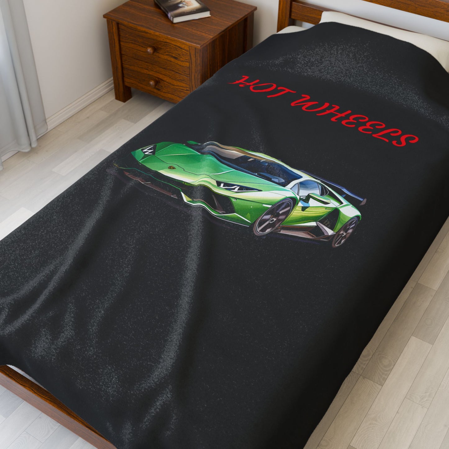 Princess Grace Hot Wheels Velveteen Plush Blanket Cozy Car Themed Throw for Kids