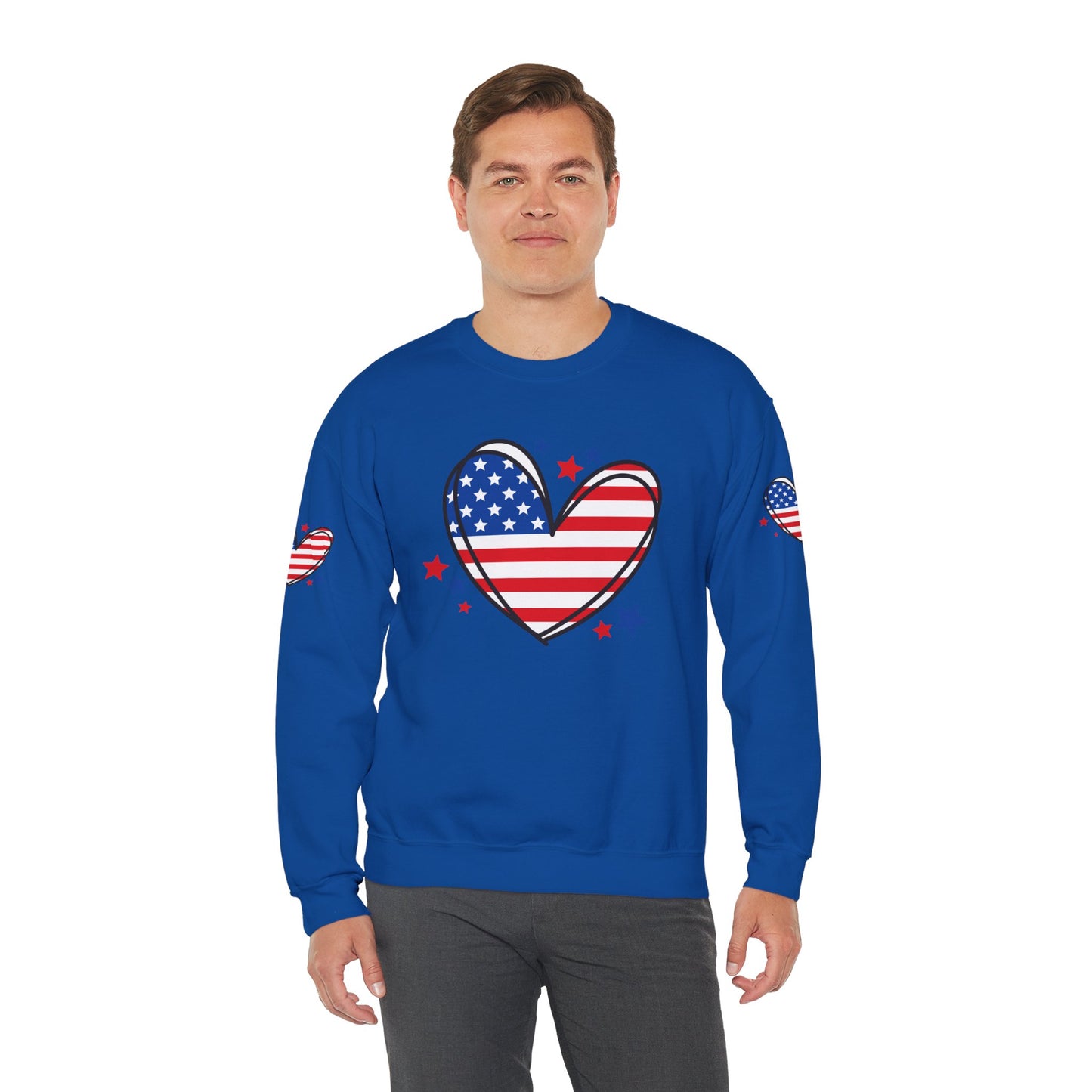 Princess Grace Patriotic Heart Crewneck Sweatshirt