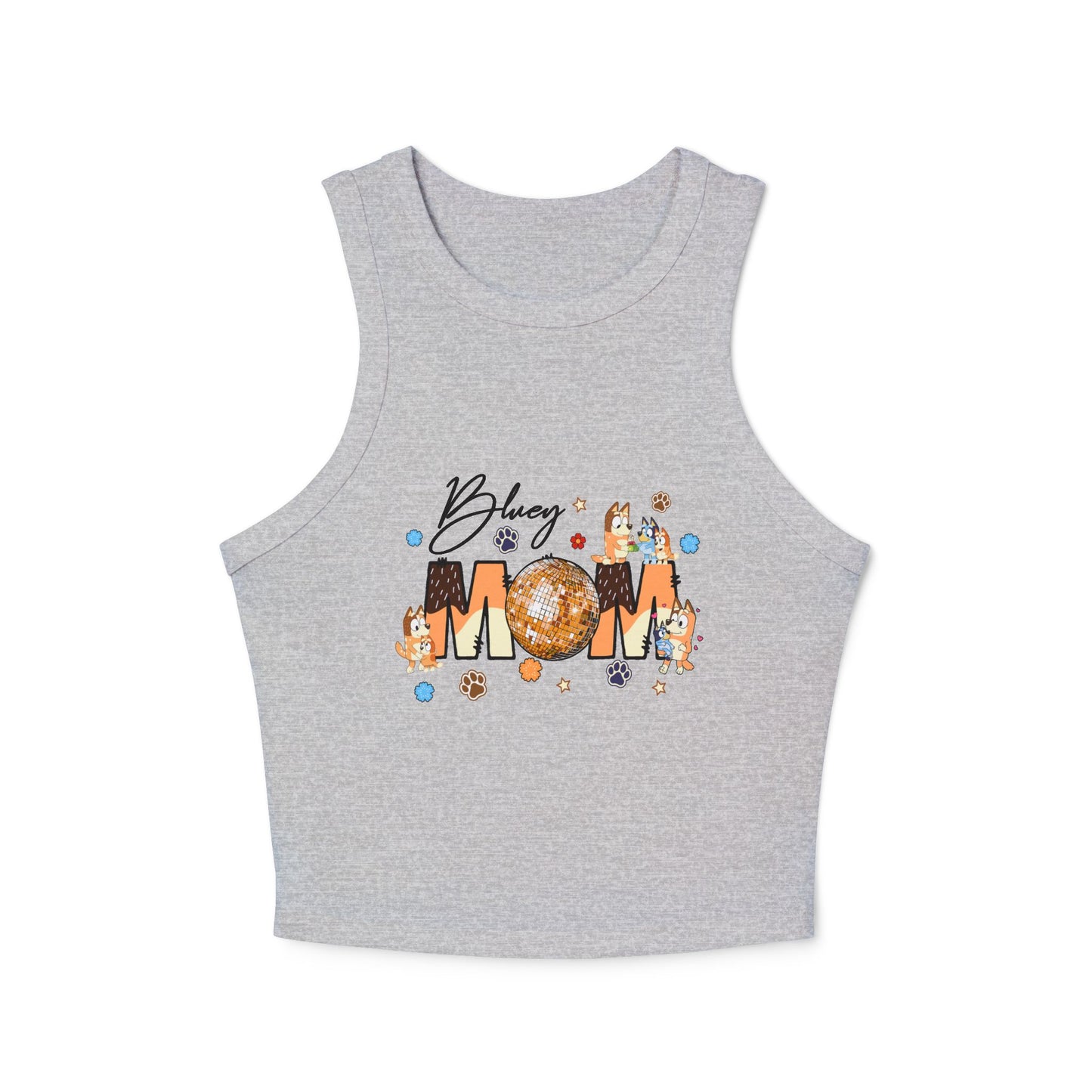 Princess Grace Bluey Mom Micro Rib Racer Tank Top Cute & Comfy Summer Wear