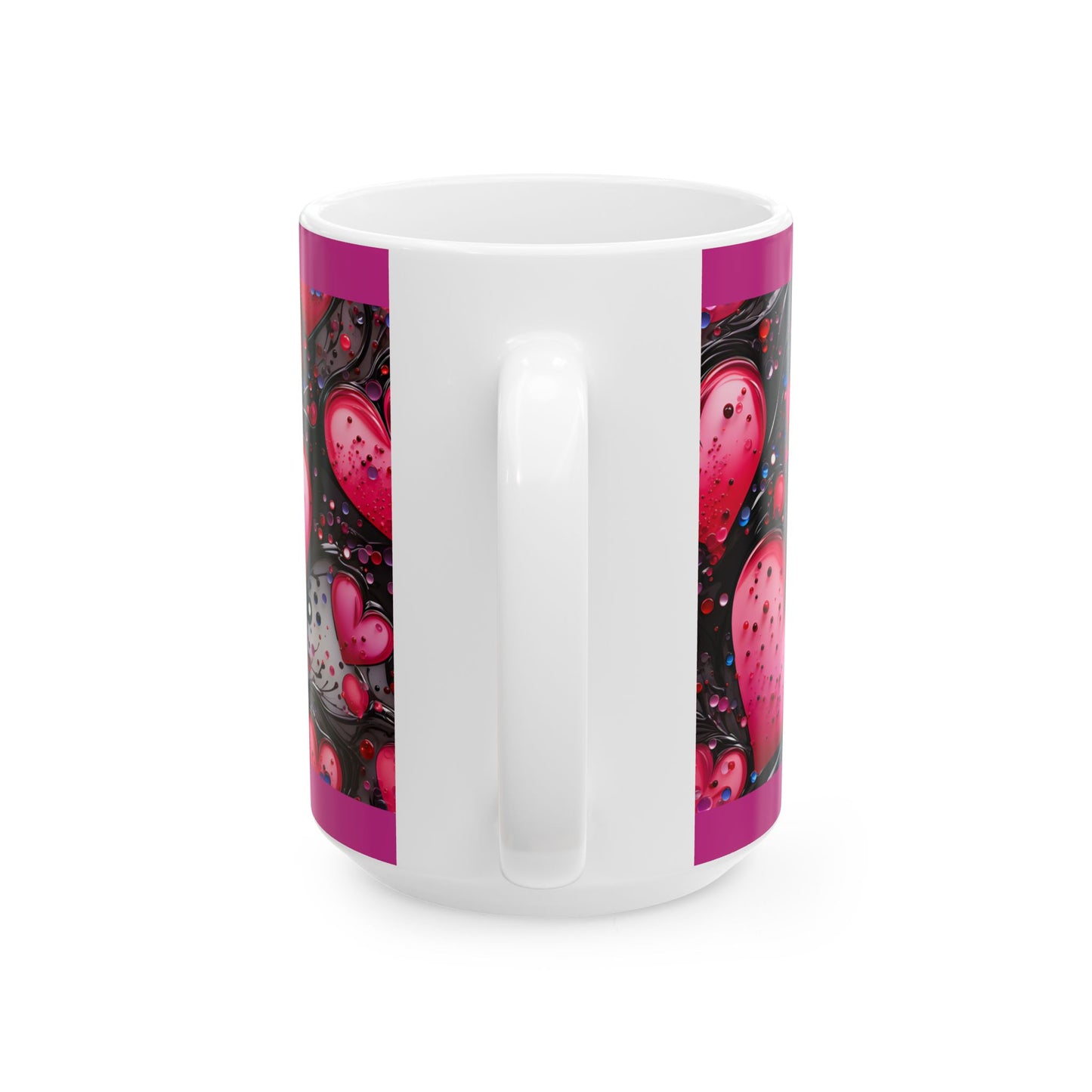 Princess Grace Colorful Heart Design Ceramic Mug Perfect for Valentine's Day