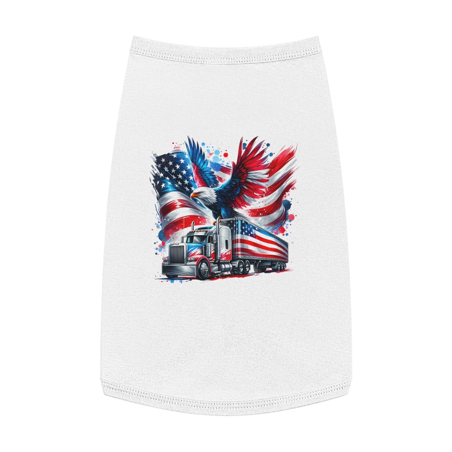Princess Grace Patriotic Pet Tank Top with Eagle and Truck Design