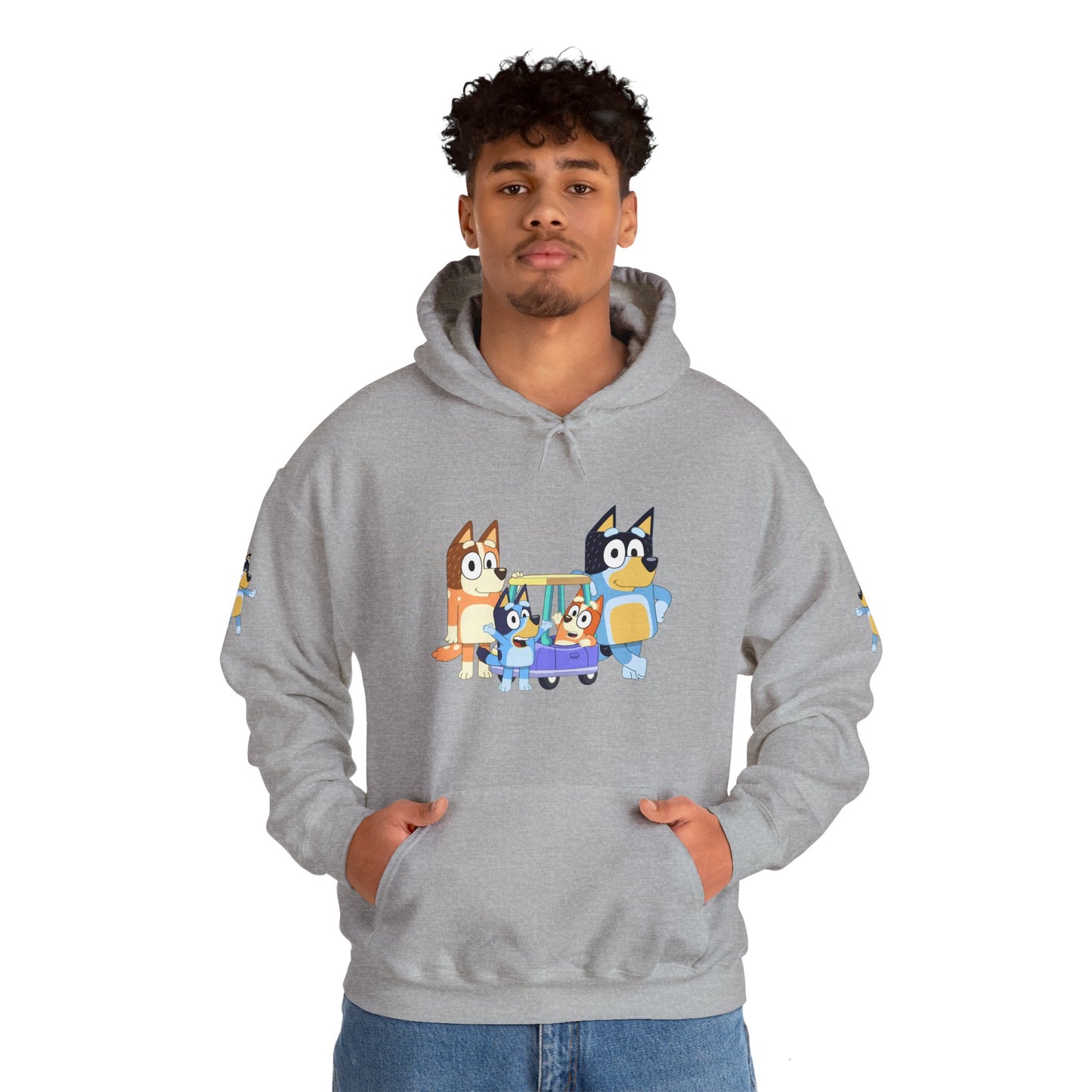 Princess Grace Bluey Fun Family Cartoon Hoodie - Unisex Heavy Blend with Playful Characters