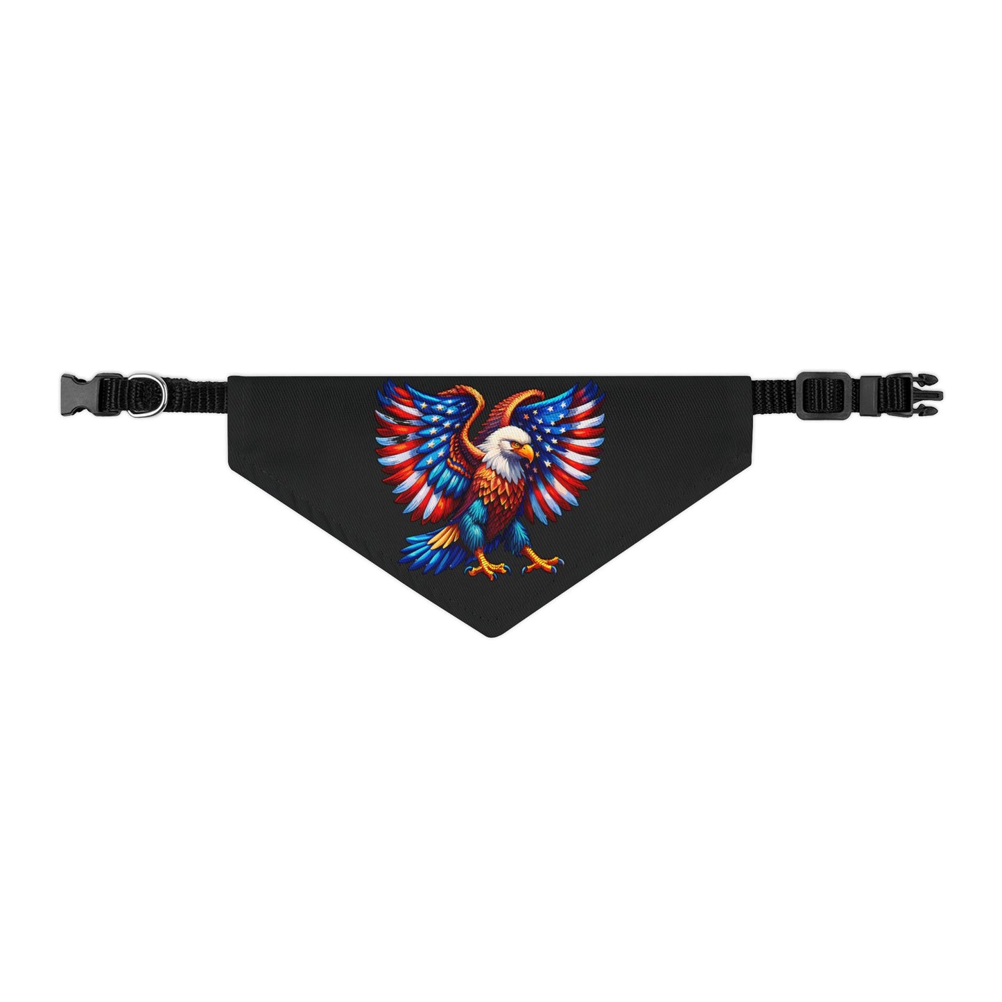 Princess Grace Patriotic Eagle Adjustable Pet Bandana Collar Perfect for Holidays and Celebrations