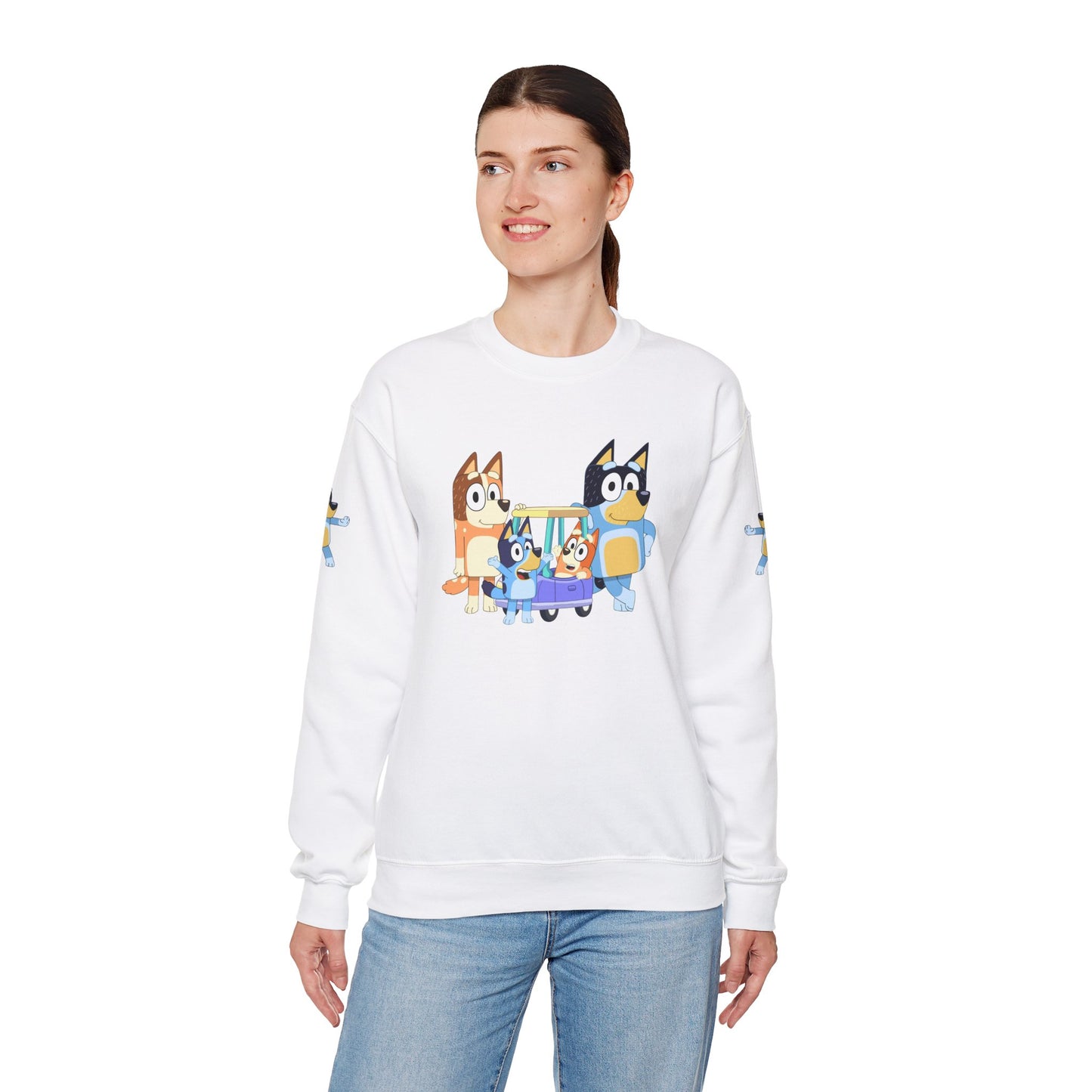 Princess Grace Bluey Cozy Cartoon Crewneck Sweatshirt for Kids and Families Perfect for Playtime and Pajama Days