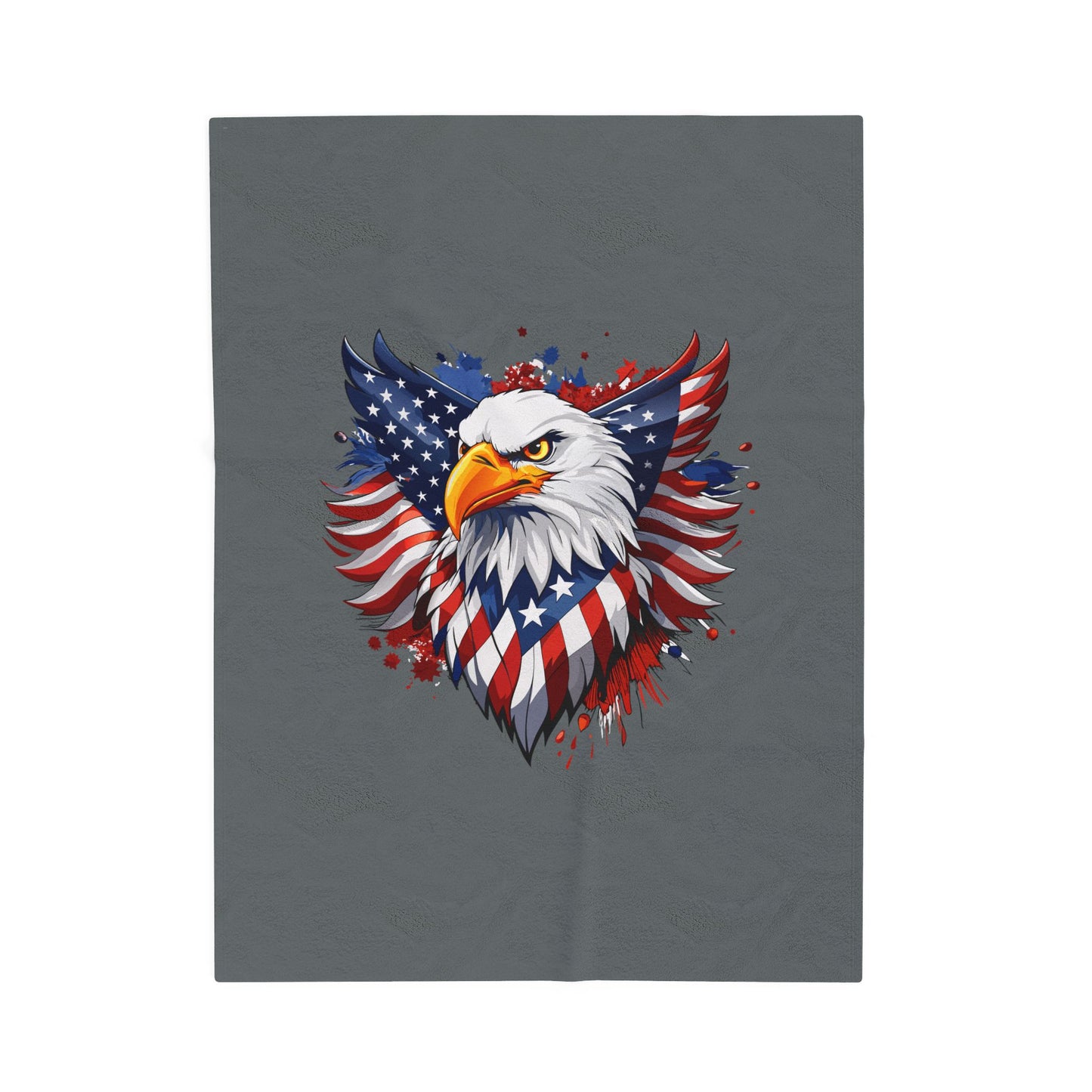 Princess Grace Patriotic Eagle Velveteen Plush Blanket Soft Throw for Independence Day Veterans Day, and All American Decor