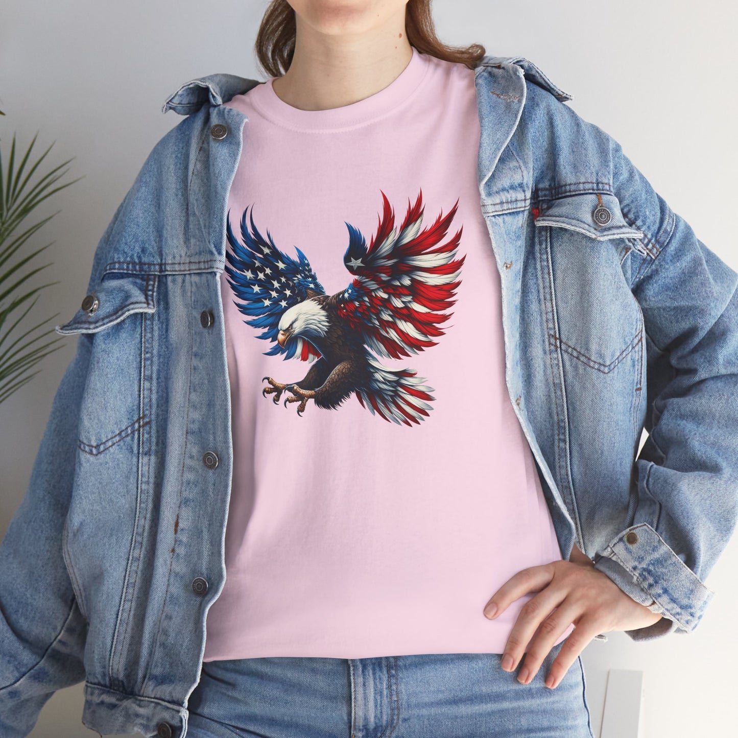 Princess Grace Patriotic Eagle Unisex Heavy Cotton Tee Bold USA Graphic Shirt