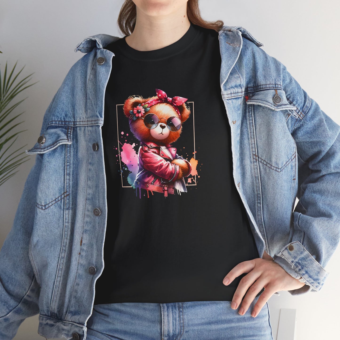 Princess Grace Cool Bear Graphic Unisex Heavy Cotton Tee Perfect for Casual Wear