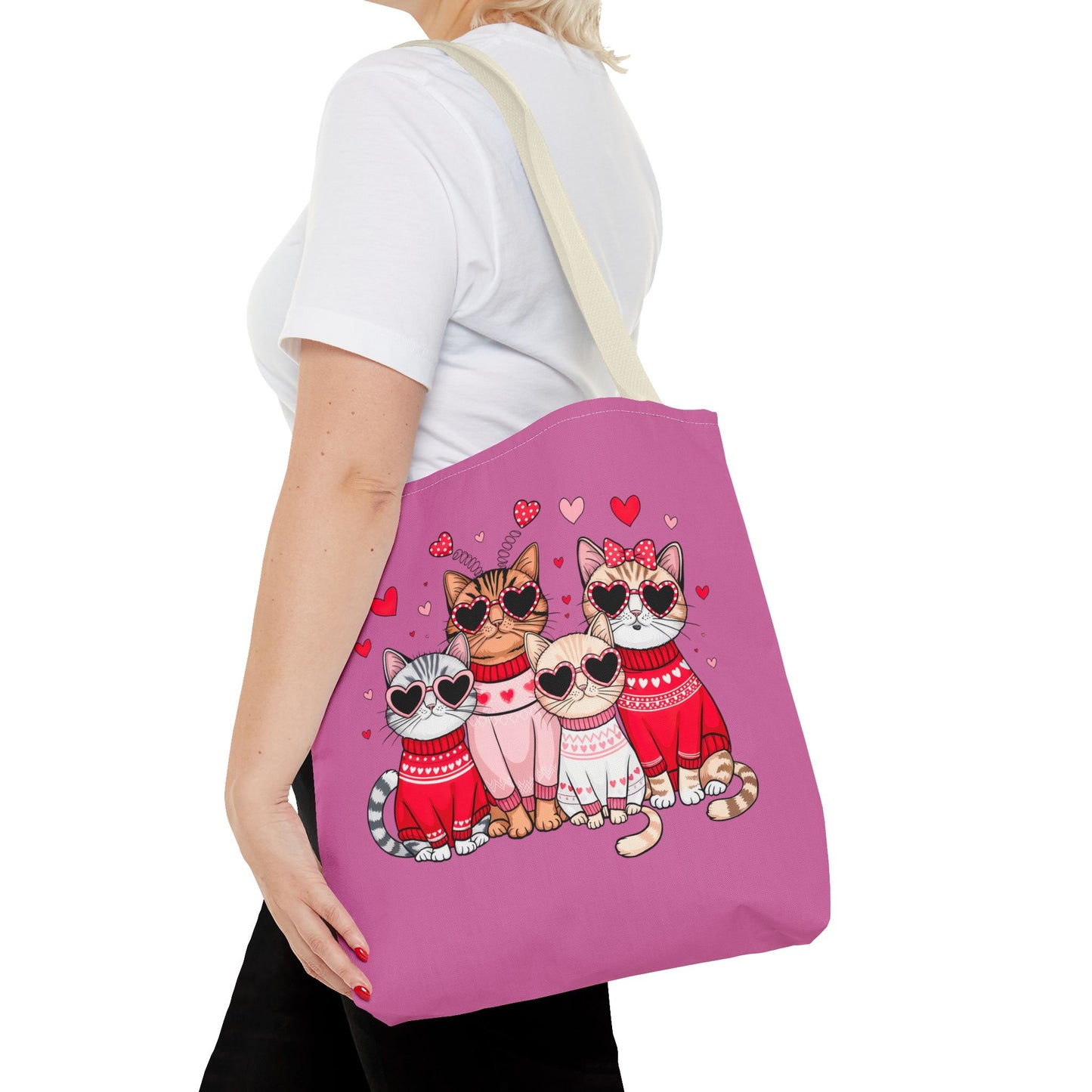Princess Grace Cute Cat Lover Tote Bag Stylish Pet Themed Pink Bag for Animal Lovers