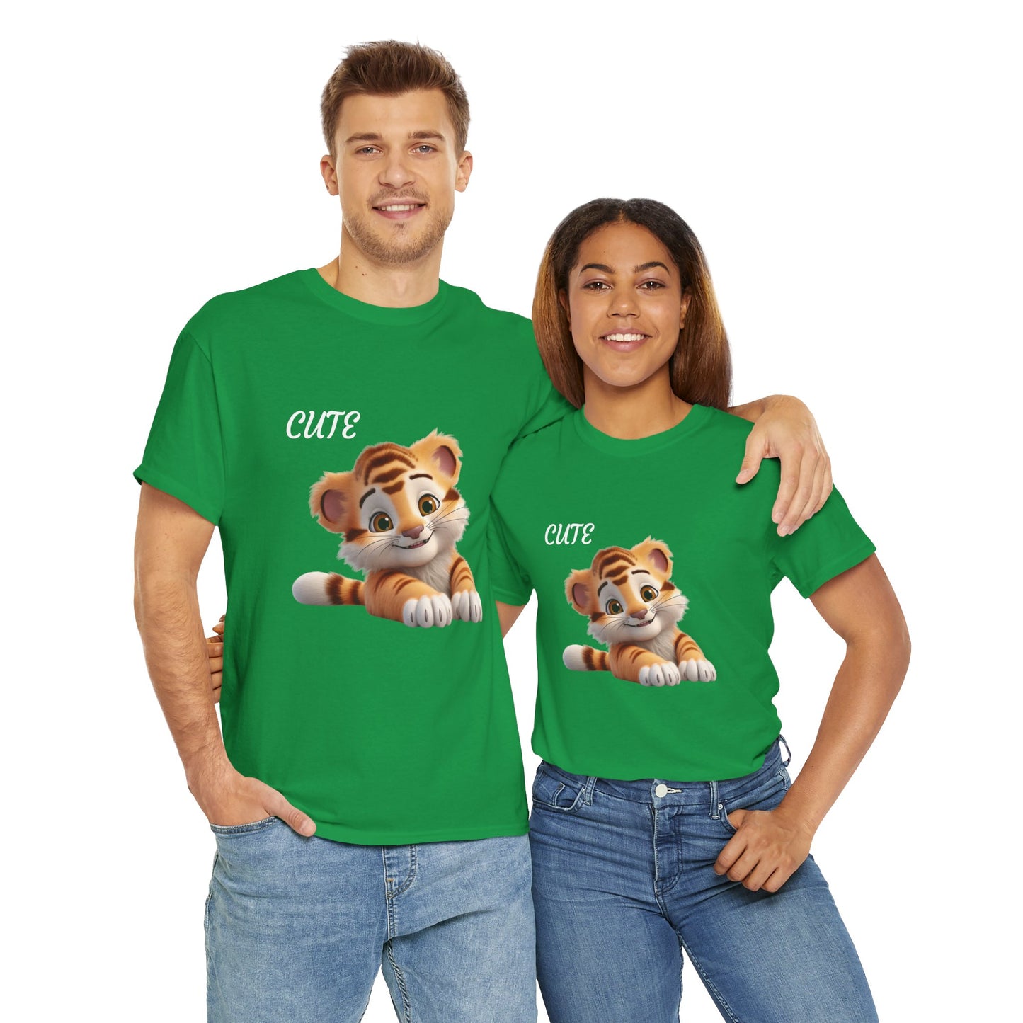 Princess Grace Cute Tiger Graphic Unisex Heavy Cotton Tee Perfect for Animal Lovers