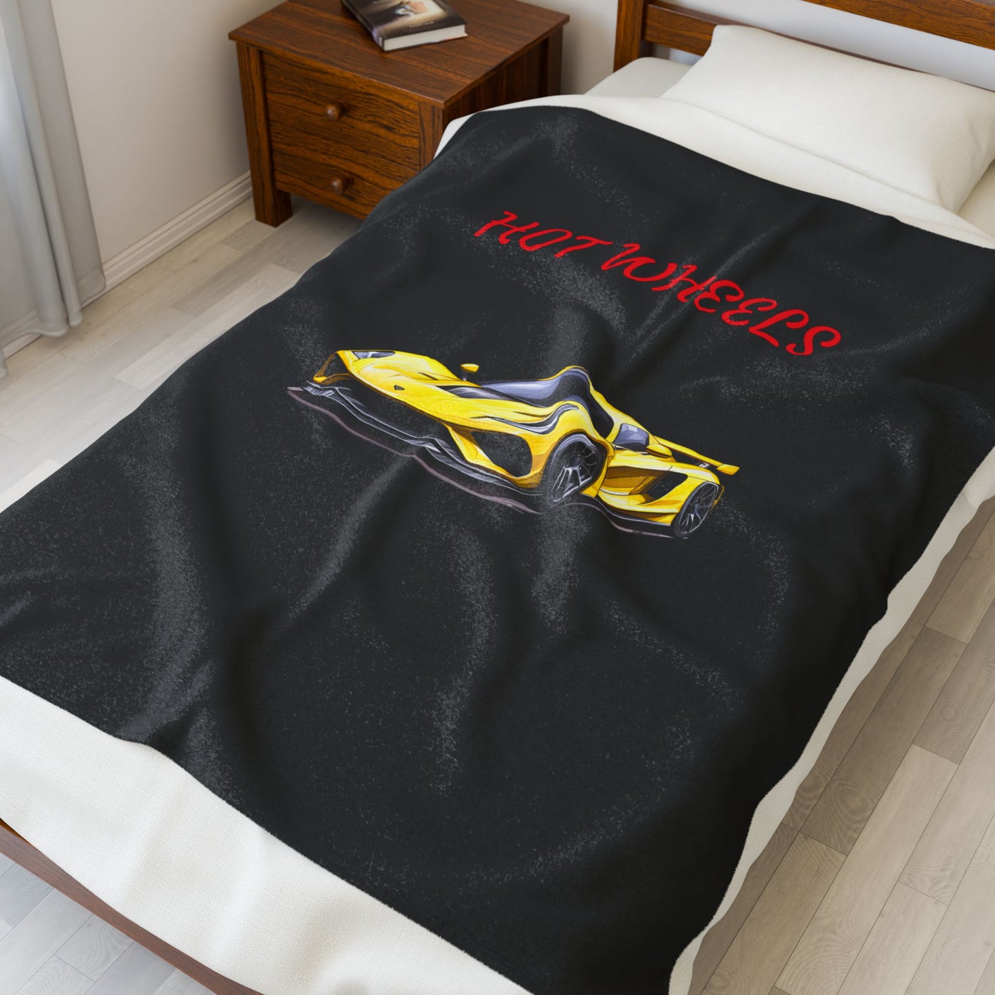 Princess Grace Hot Wheels Velveteen Plush Blanket Cozy Car Themed Throw for Kids and Car Enthusiasts
