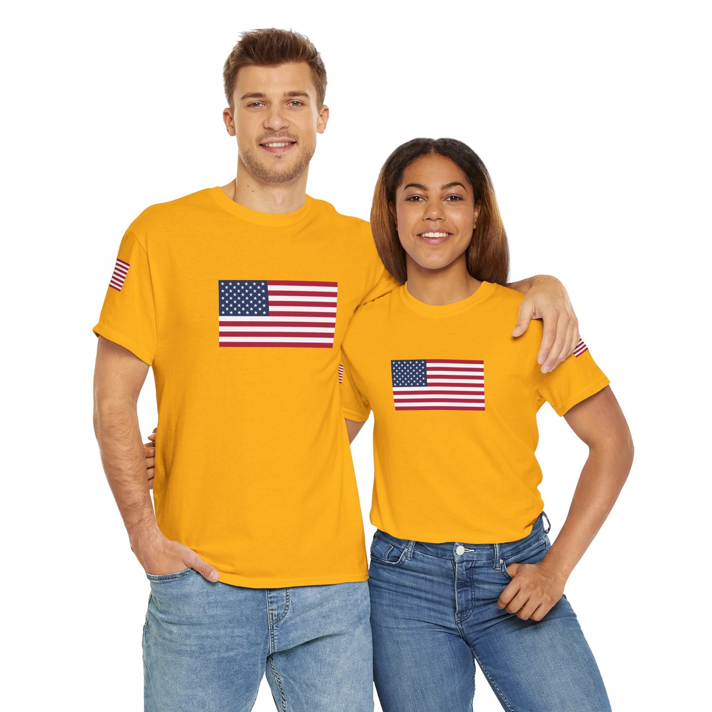 Princess Grace Patriotic Unisex Heavy Cotton Tee with USA Flag Design