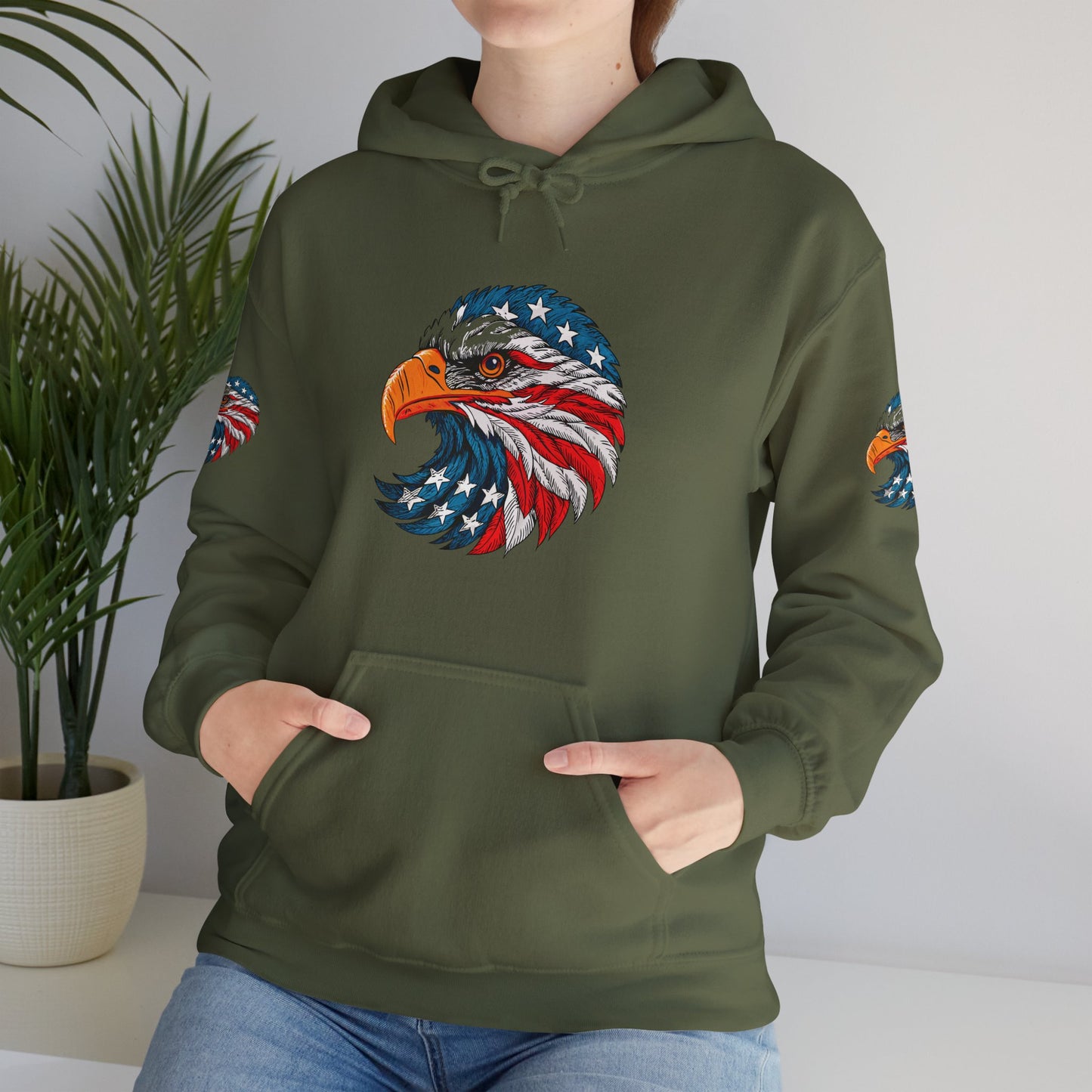 Princess Grace Patriotic Eagle Hoodie Unisex Heavy Blend Sweatshirt