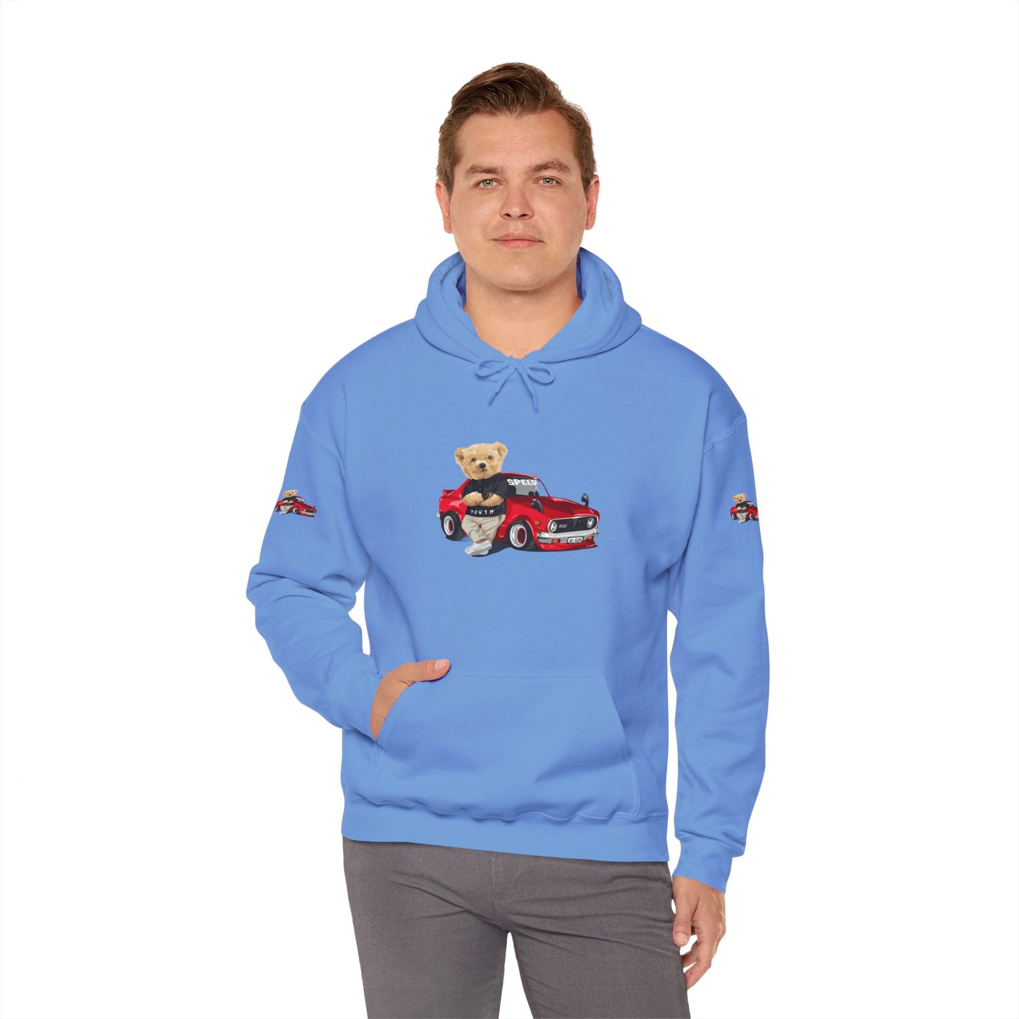 Princess Grace Vintage Bear Car Hoodie Fun Unisex Sweatshirt for Auto Lovers