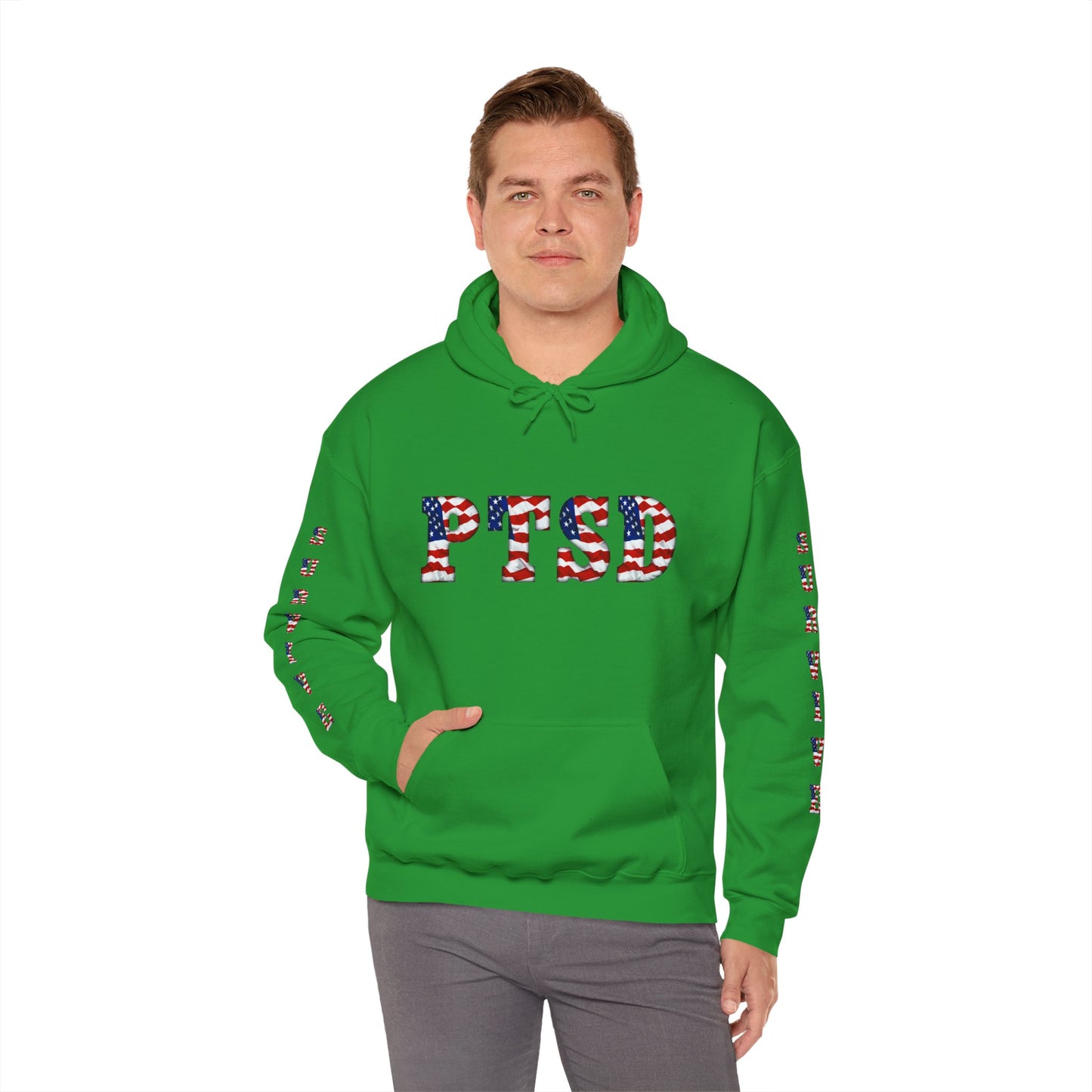 Princess Grace PTSD Awareness Unisex Heavy Blend Hoodie Support Survivors with American Flag Design
