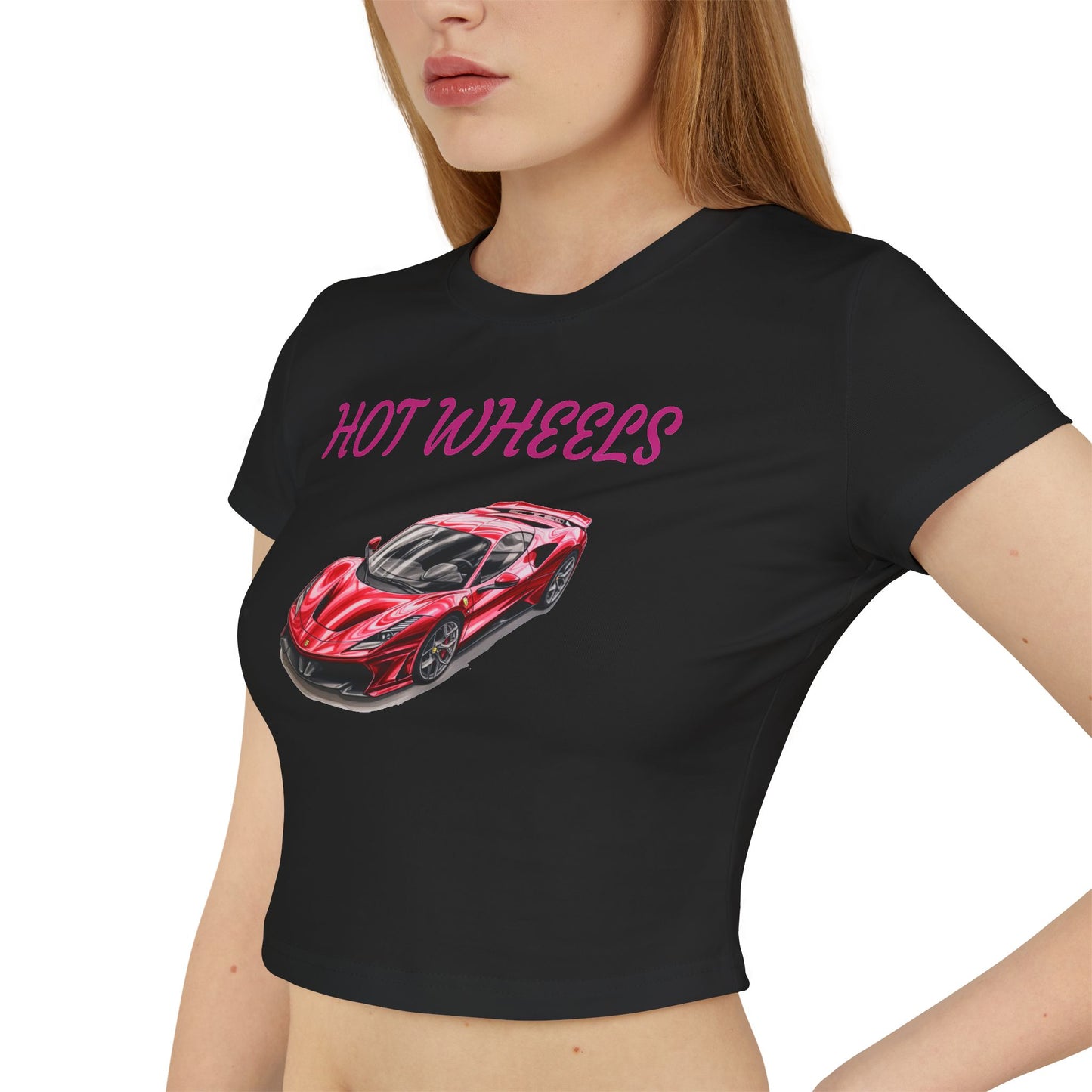 Princess Grace Hot Wheels Women's Baby Tee - Stylish Car Graphic T-Shirt