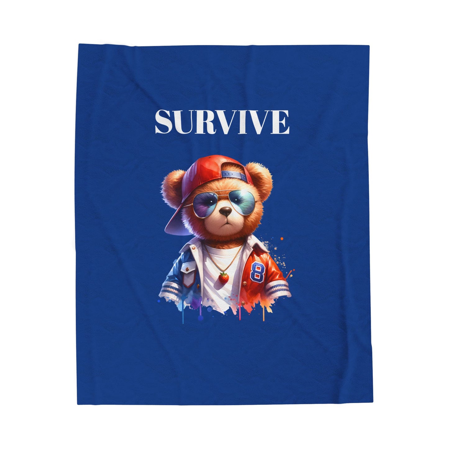 Princess Grace Survive Teddy Bear Velveteen Plush Blanket