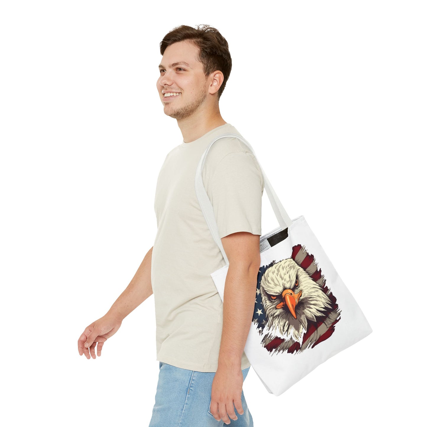 Princess Grace Patriotic Eagle Tote Bag American Flag Design for Independence Day and Everyday Use