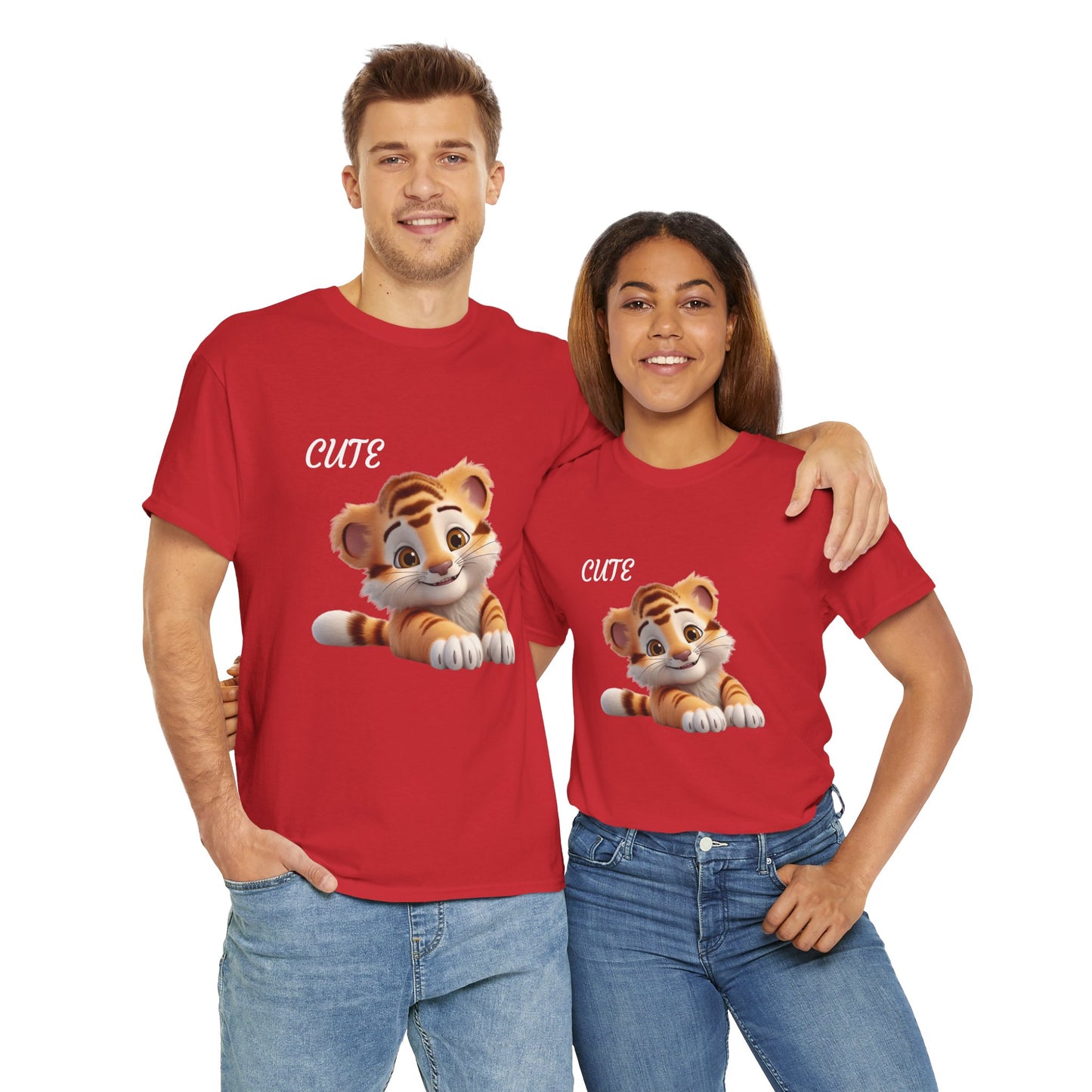 Princess Grace Cute Tiger Graphic Unisex Heavy Cotton Tee Perfect for Animal Lovers