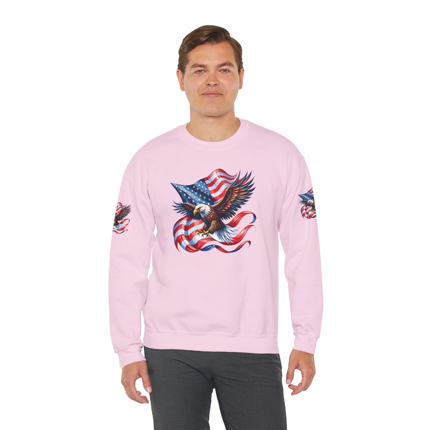 Princess Grace Patriotic Eagle Crewneck Sweatshirt Unisex Heavy Blend Perfect for Independence Day and Memorial Day