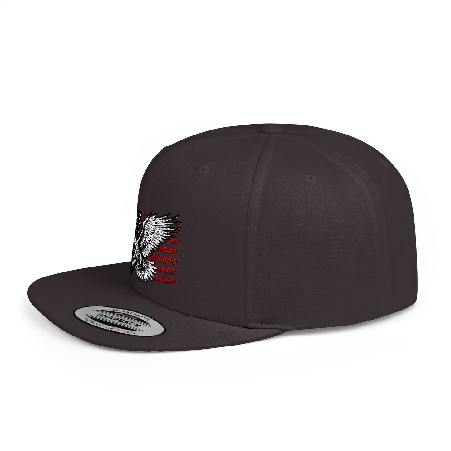 Princess Grace Eagle Embroidered Flat Bill Snapback Hat Patriotic Style for Outdoor Enthusiasts