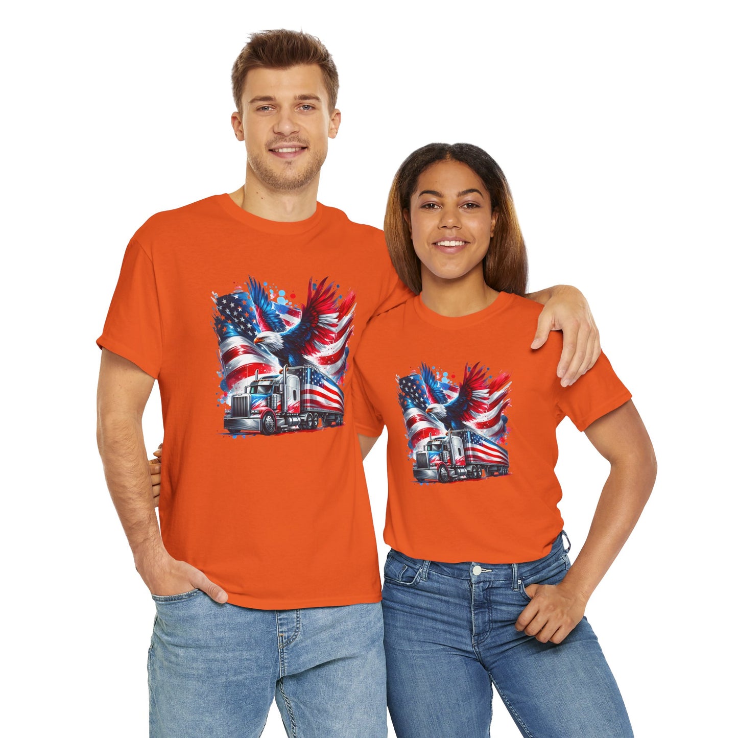 Princess Grace Patriotic Eagle Truck Unisex Heavy Cotton Tee