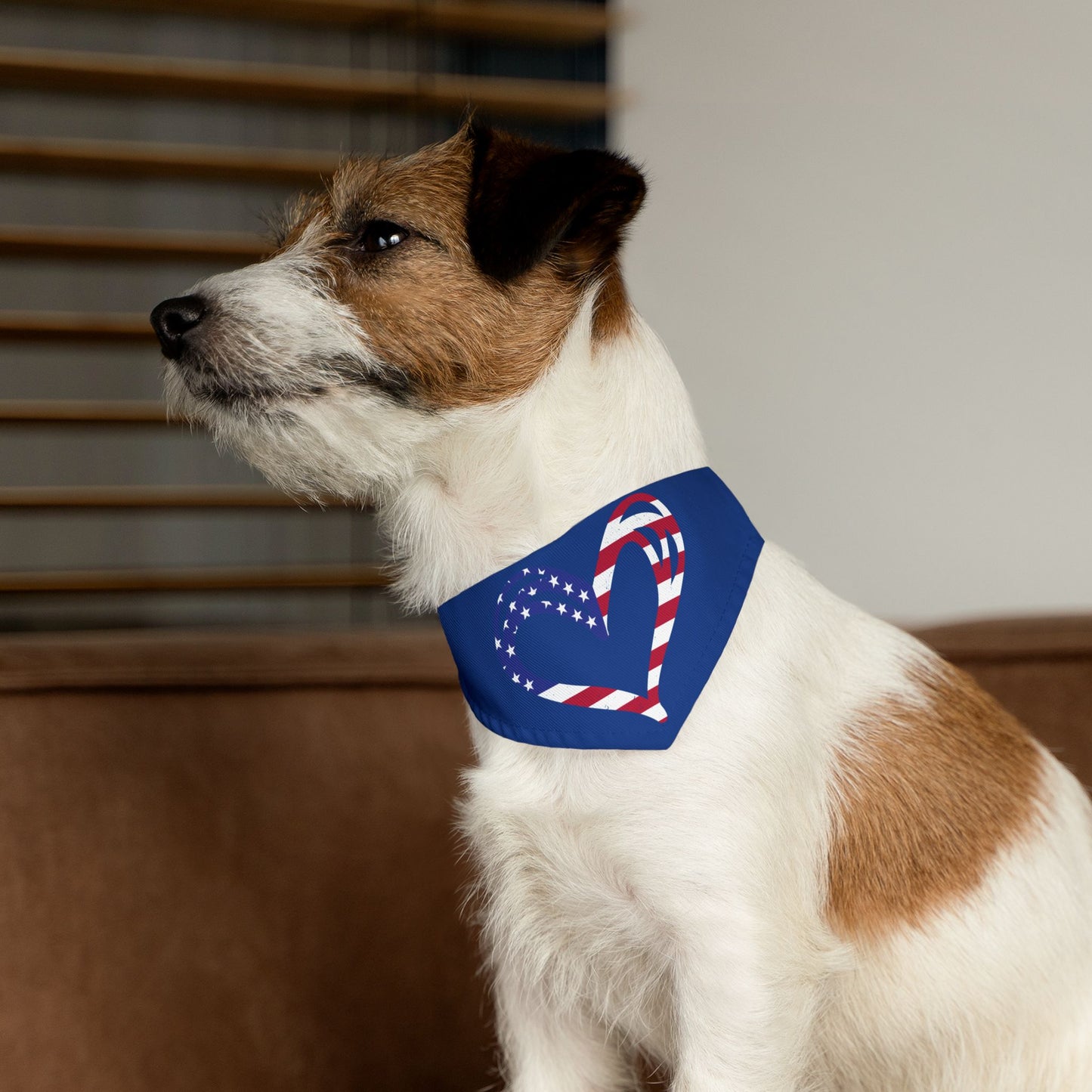 Princess Grace Patriotic Pet Bandana Collar Heart Design for Dogs