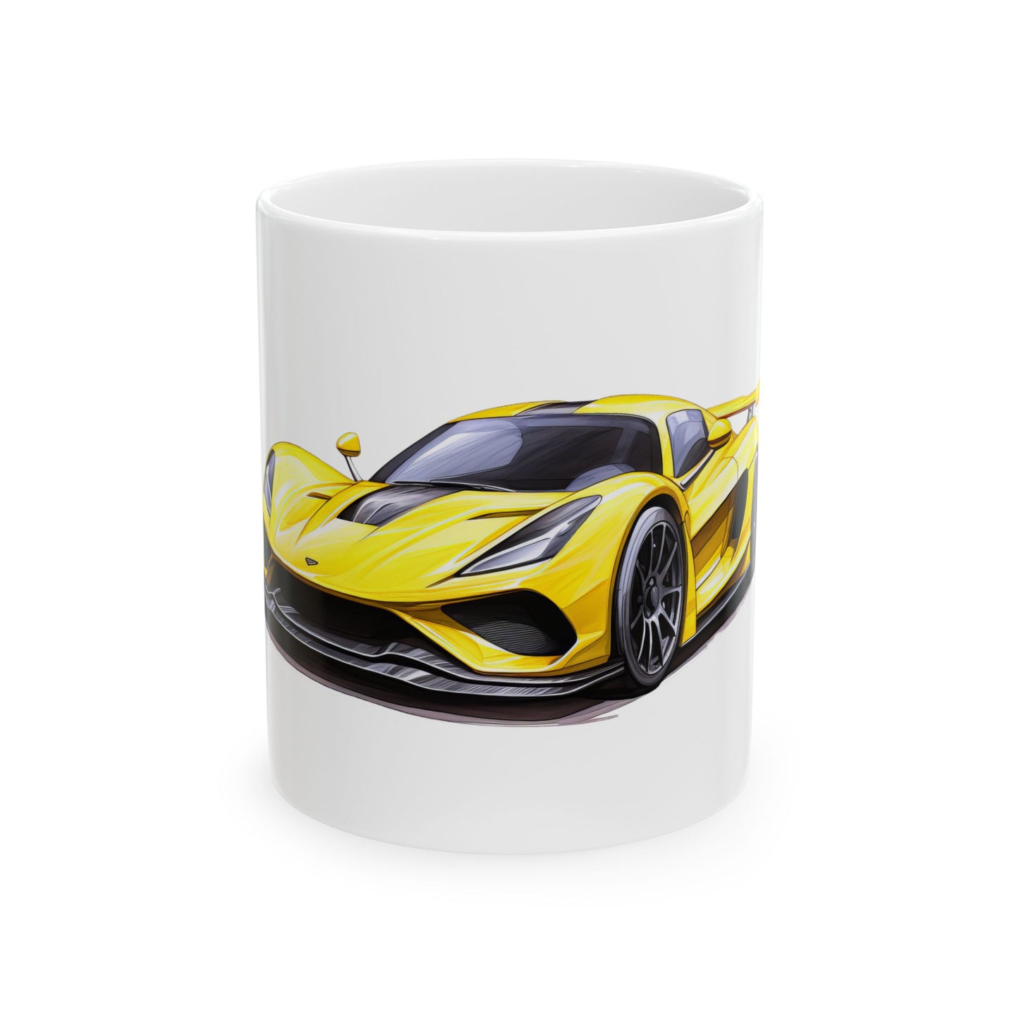 Princess Grace Sporty Yellow Car Ceramic Mug Perfect Gift for Car Enthusiasts