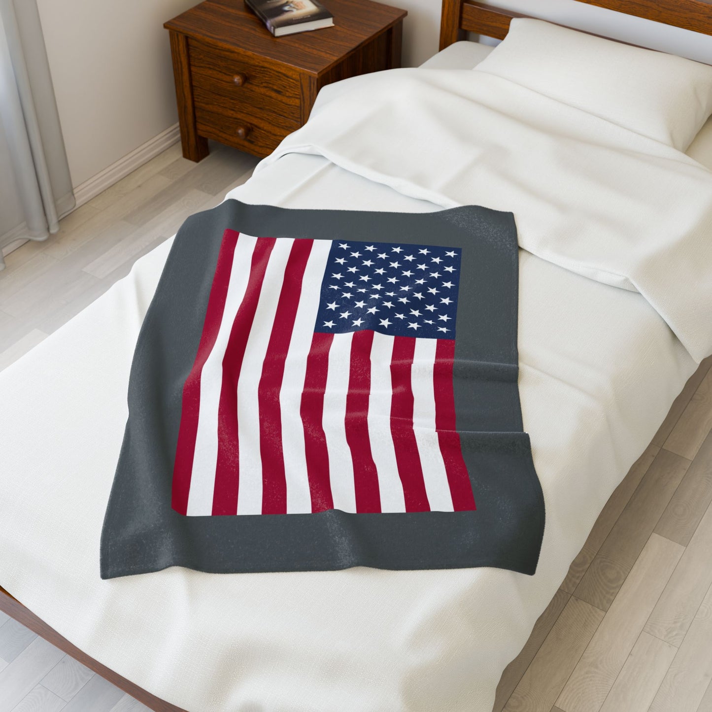 Princess Grace American Flag Velveteen Plush Blanket Cozy Home Decor for Holidays & Celebrations