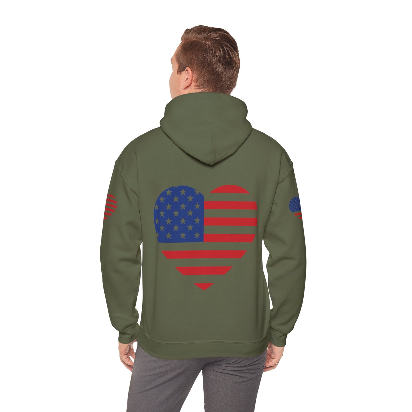 Princess Grace Patriotic Heart Design Unisex Hoodie Perfect for Holidays and Celebrations